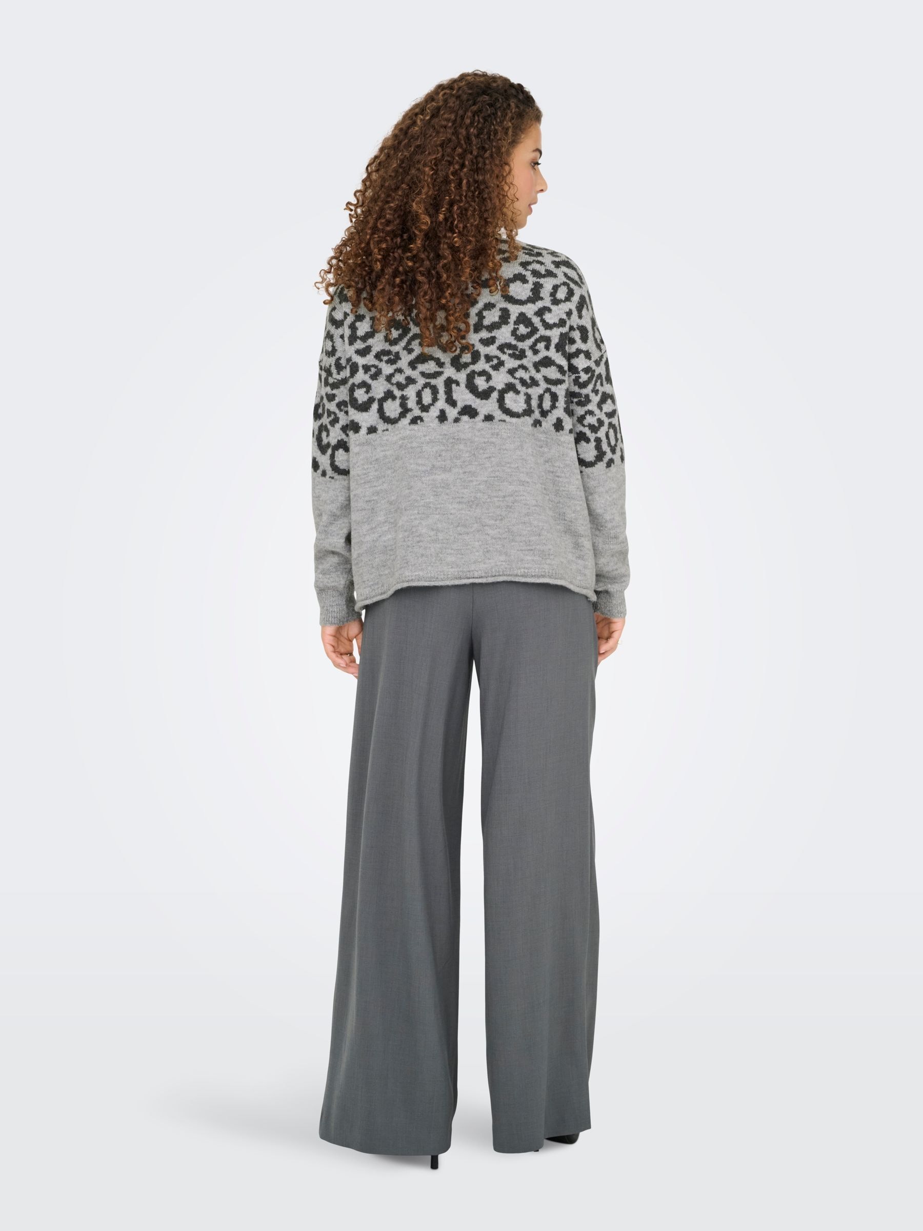 ONLY Rundhalspullover »ONLJADE ANIMAL LS O-NECK NOOS KNT« Kunstfaser, regular fit