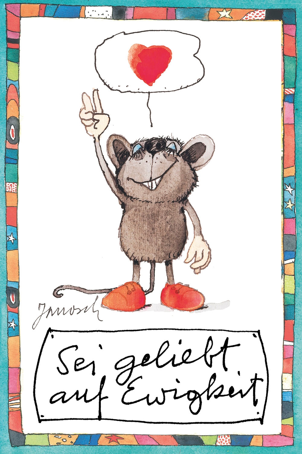 LuckyLinde Leinwandbild »Sei geliebt auf Ewigkeit« Figuren | Filmfiguren | Herzbilder | Herzen | Motivationsbilder | Mäuse | Schriftzug | Sprüche | Tiere | little star 1 Stk. tlg. Exklusive JANOSCH Kindermotive