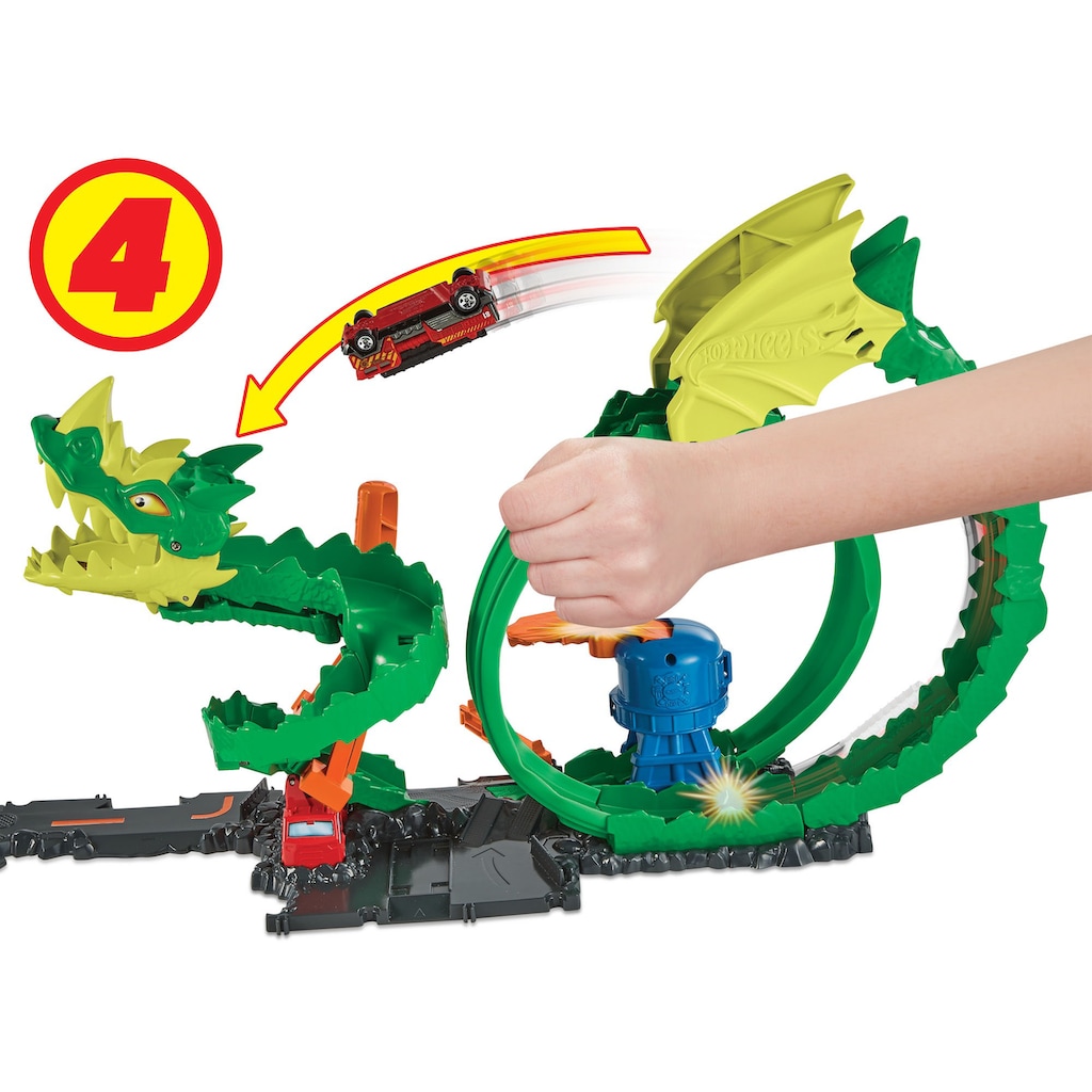 Hot Wheels Autorennbahn »City Drachen-Angriff Looping Set«