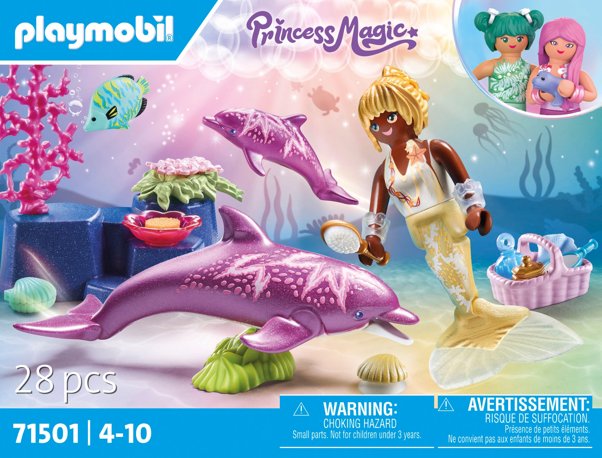 Playmobil® Konstruktions-Spielset »Meerjungfrau mit Delfinen (71501), Princess Magic«, (28 St.), Made in Europe