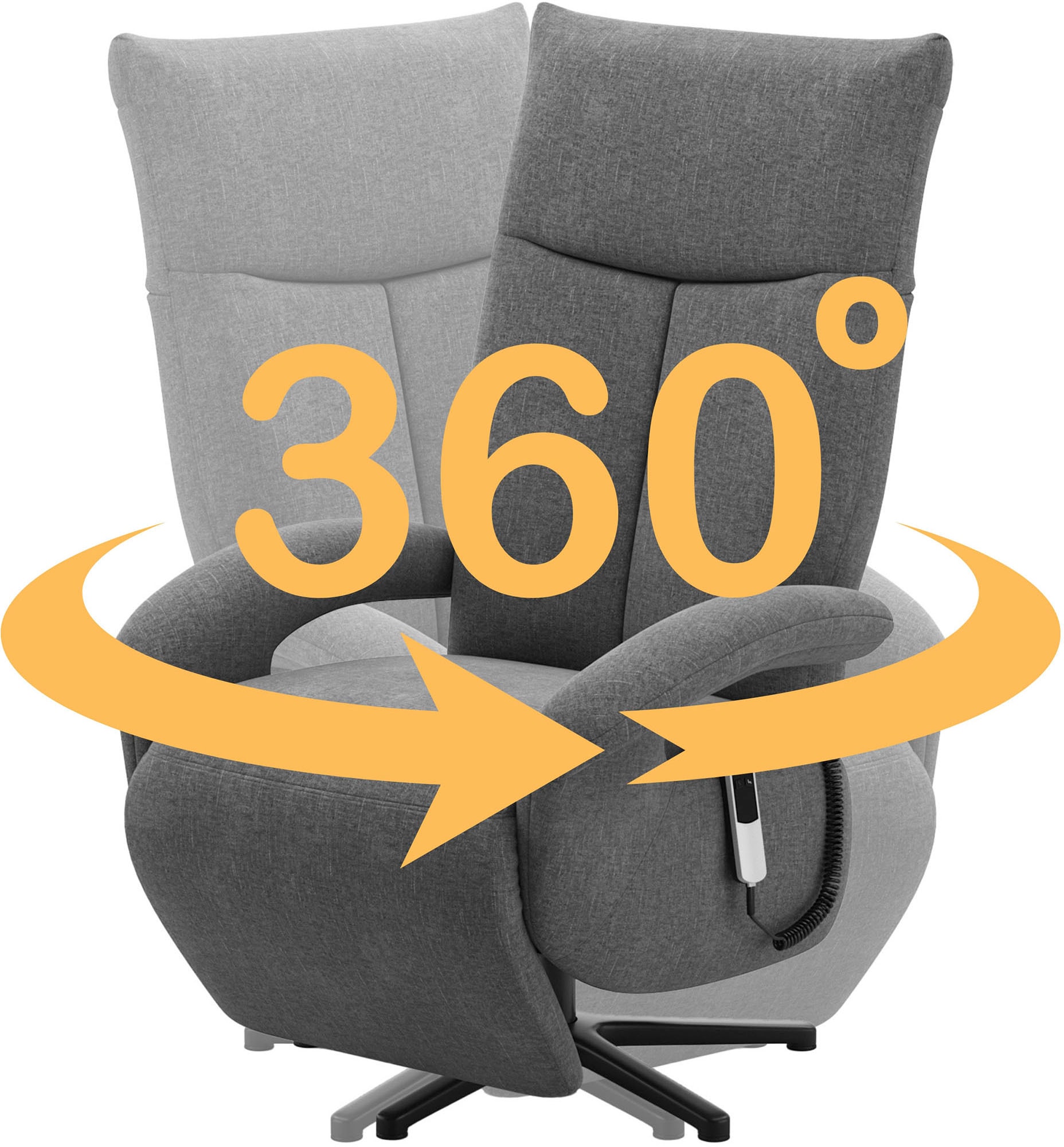 sit&more TV-Sessel »Amica, inkl. Kopfteilverstellung & Drehfunktion« wahlweise mit 2 Motoren, Akku und Aufstehhilfe