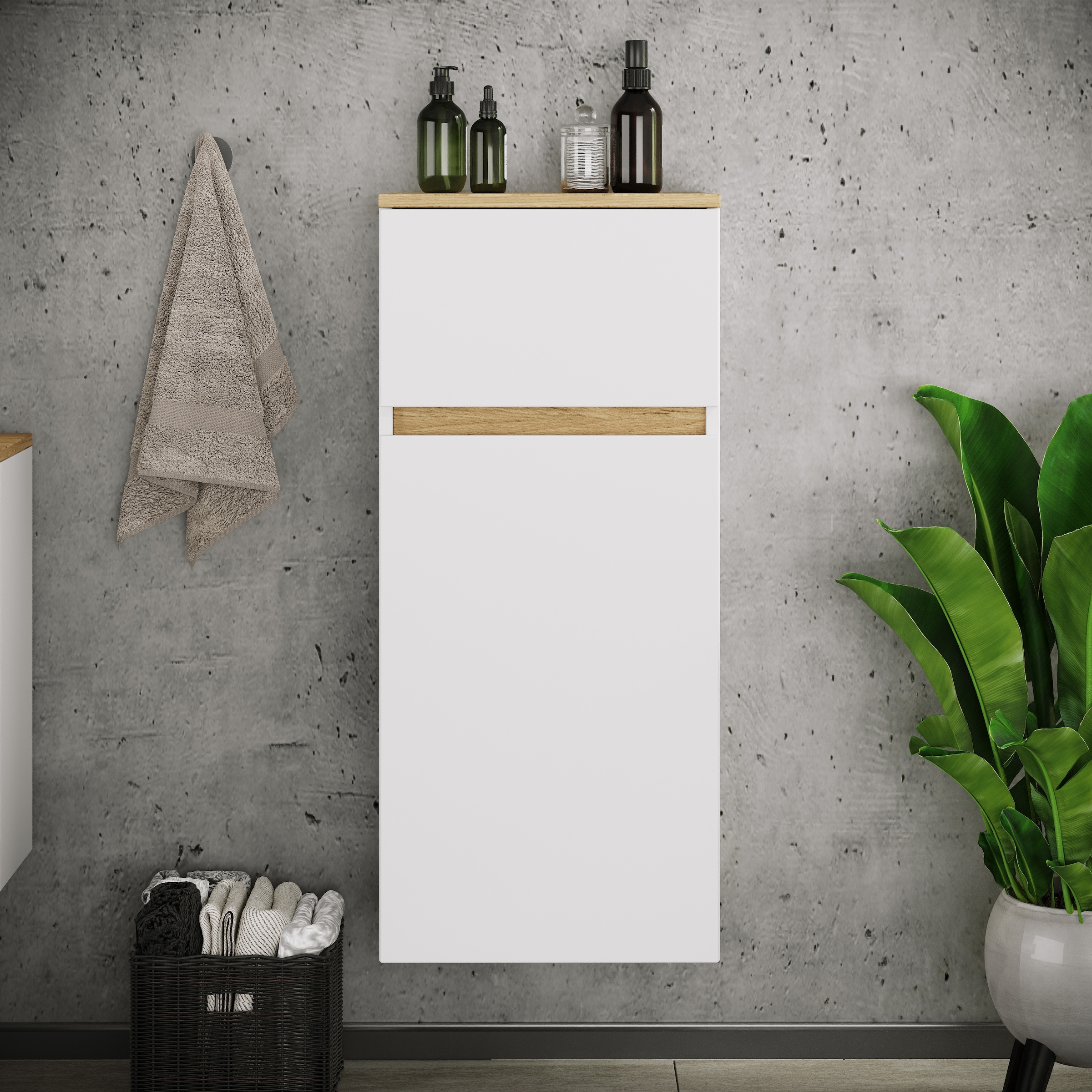 VCM Midischrank »Badschrank Hängeschrank Schublade Cosila 85x30x32« 1 Stk. tlg.