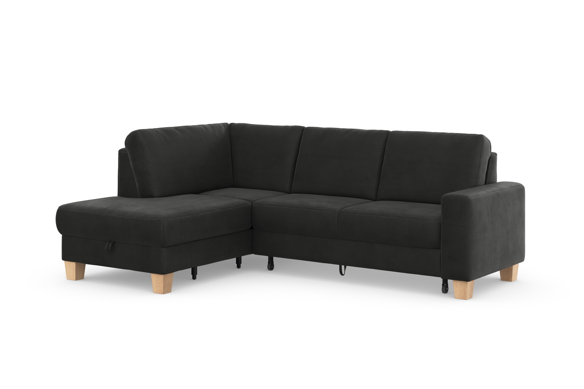 Home affaire Ecksofa »Summer L-Form«, mit Ottomane, wahlweise mit Bettfunktion und Bettkasten, Cord-Bezug
