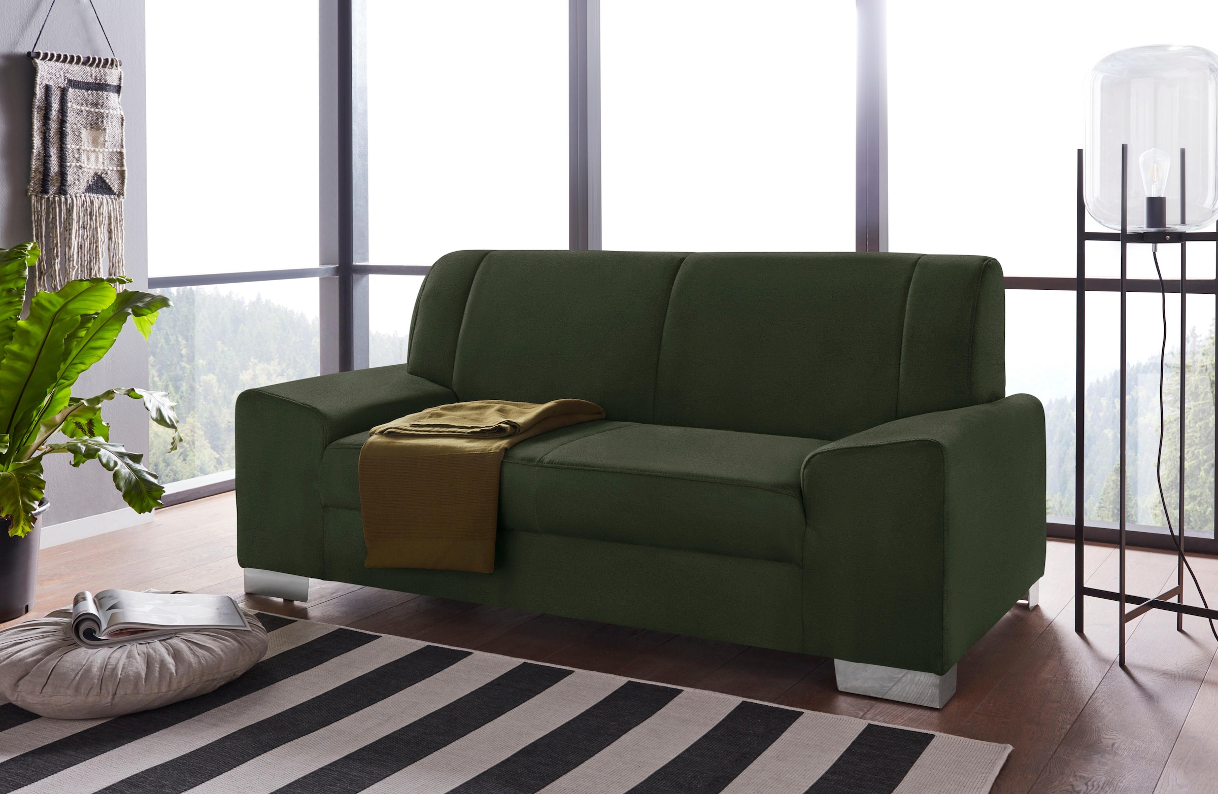 DOMO collection 2-Sitzer »Anzio in kubischer Formensprache, flache Armlehnen, Breite 184cm« wahlweise mit Federkern