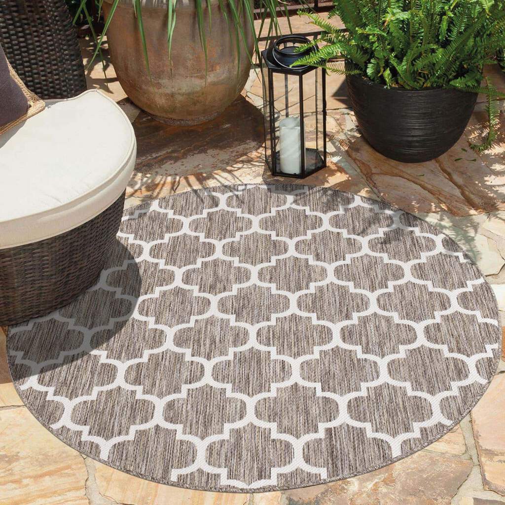 Carpet City Outdoorteppich »Outdoor 462«, rund, 5 mm Höhe, UV-beständig, Flachgewebe, auch in quadratischer Form erhältlich