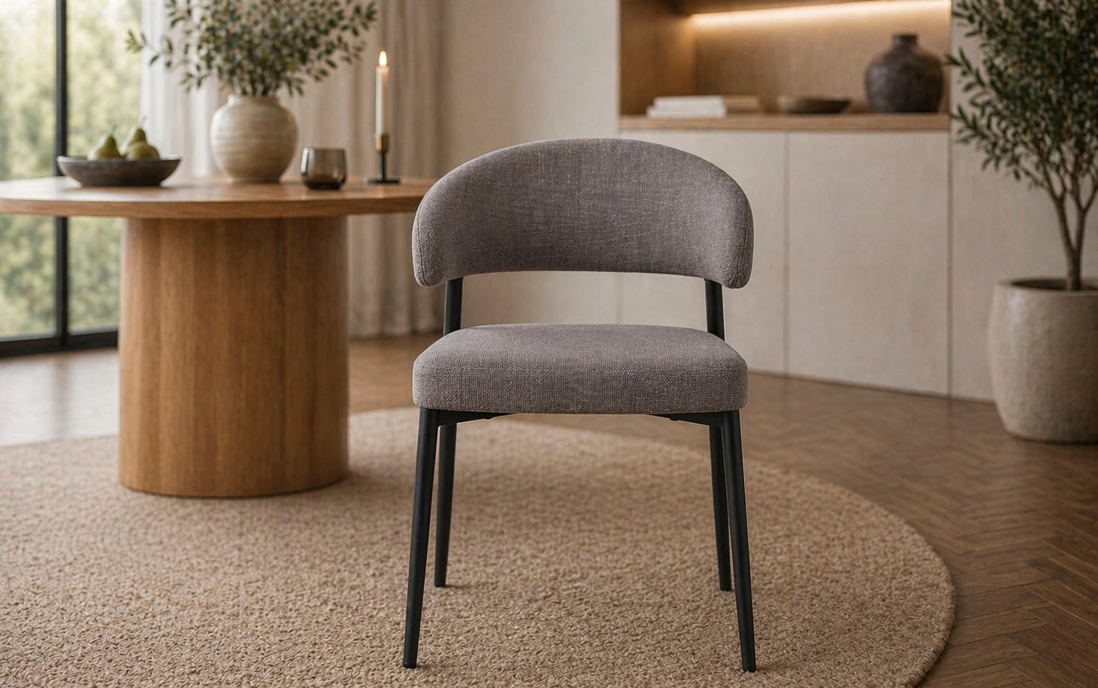 ACTONA GROUP Esszimmerstuhl »Edina, 2er-Set, Skandinavisches Design, weicher Stoff, pflechteleicht« () Robuste schwarze Beine, verschiedene Varianten, hervorrangend Komfort