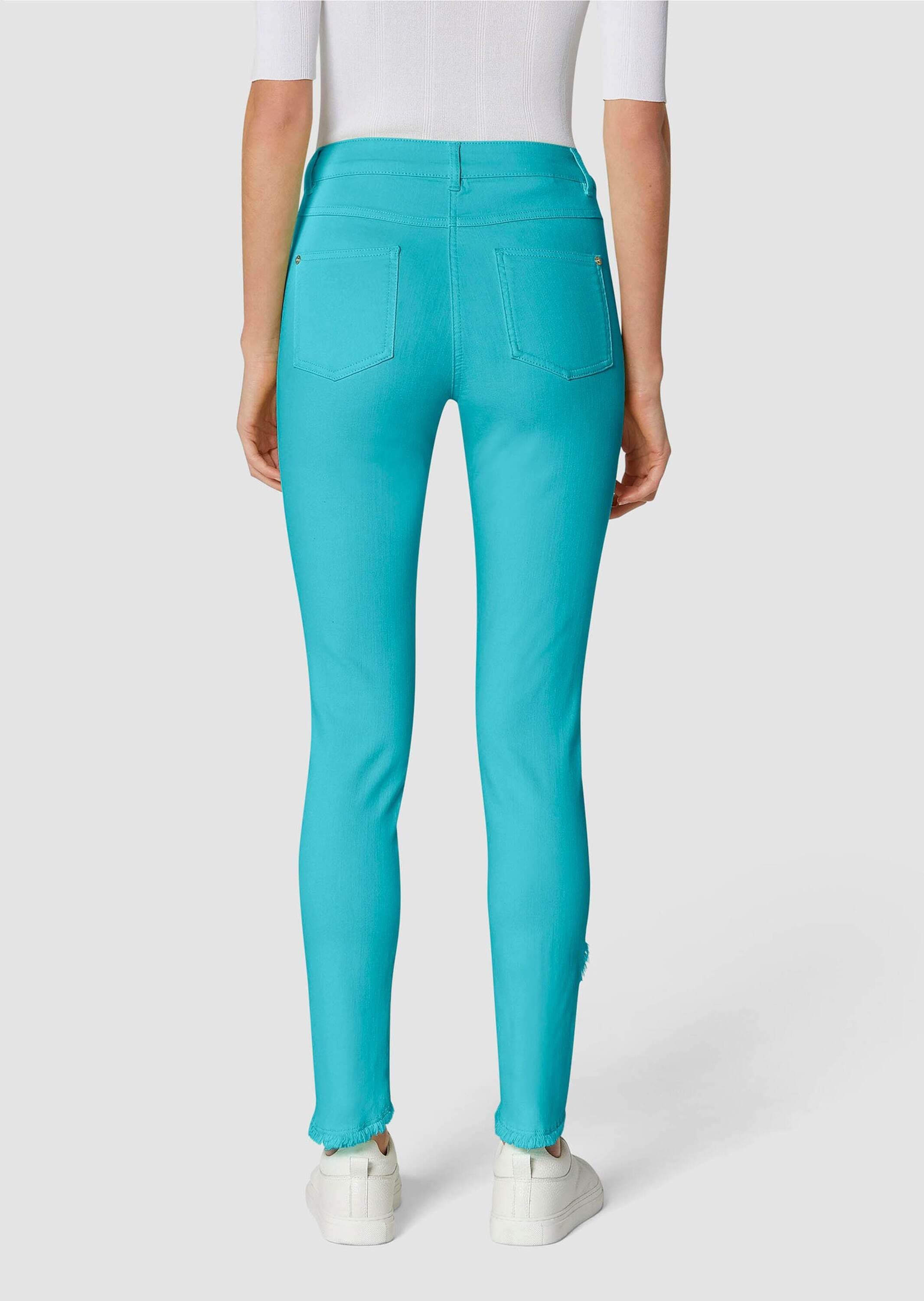 MADELEINE Regular-fit-Jeans »Jeans Verkürzte 5-Pocket-Hose mit Fransen«