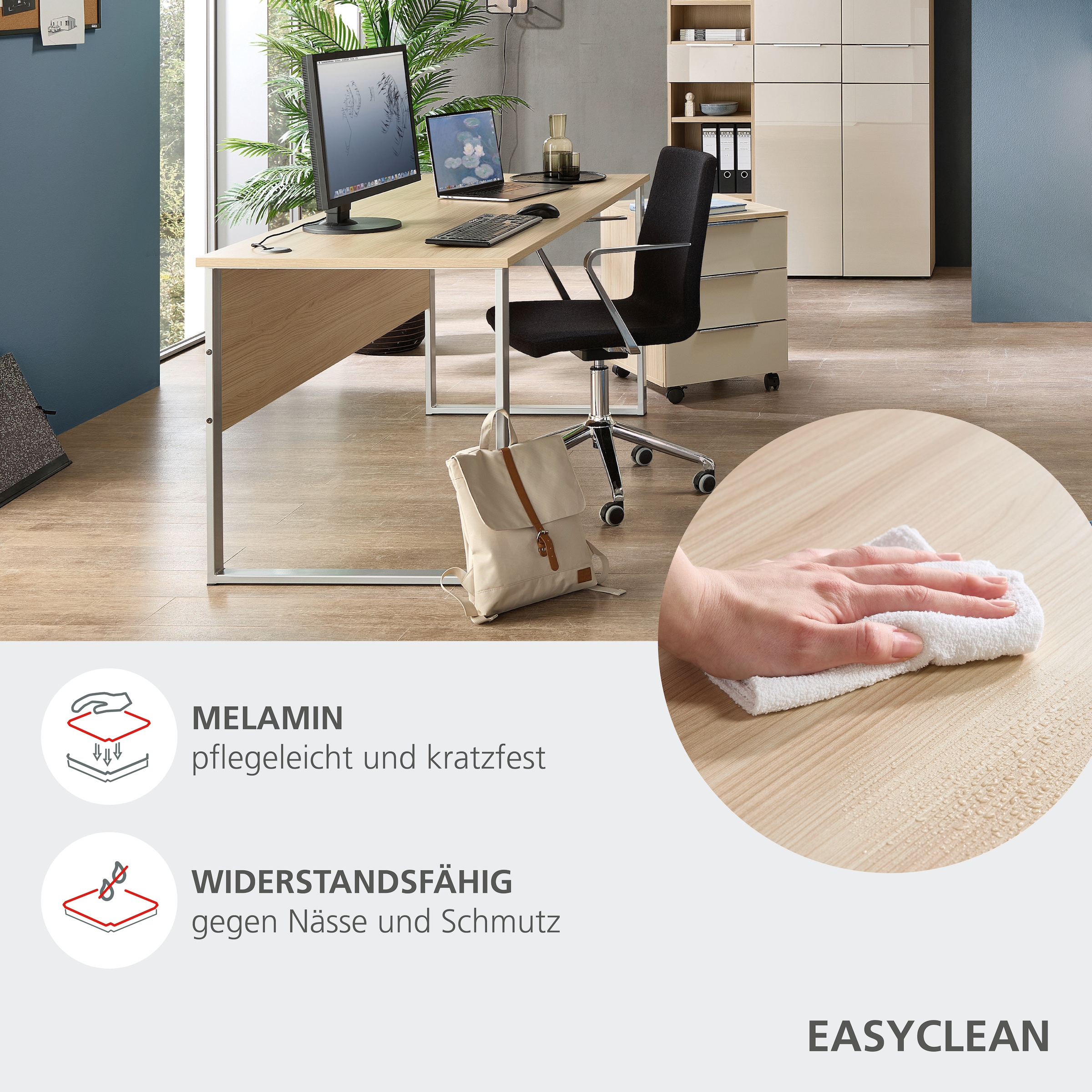 Innostyle Schreibtisch »Schreibtisch Santorin, 170/77/73 cm ( B/H/T)« 1 Stk. tlg. Tischplatten: kratzfest und wasserfest