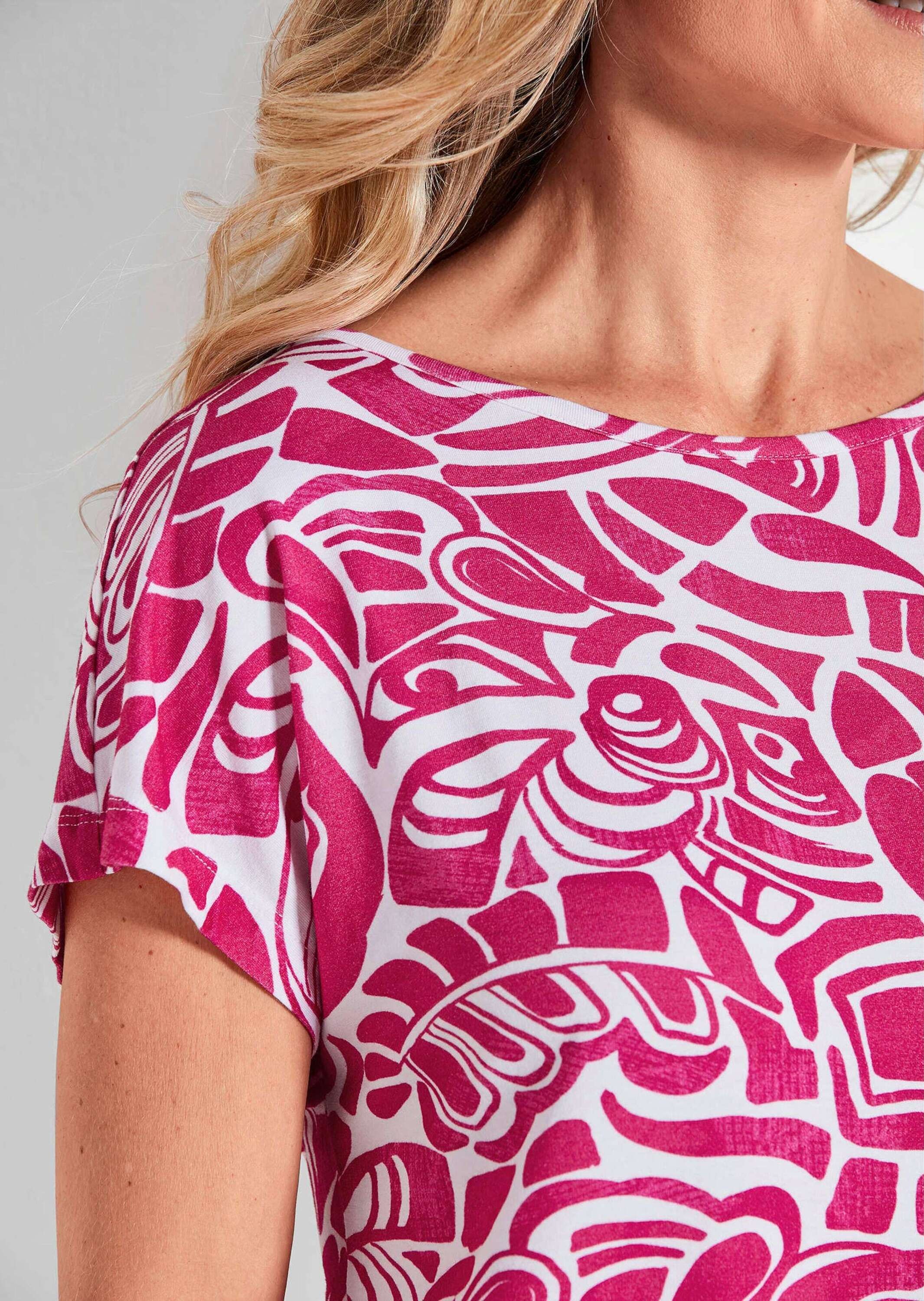 GOLDNER Print-Shirt »Damen Oberteil Ethnoprint Kurzarm«