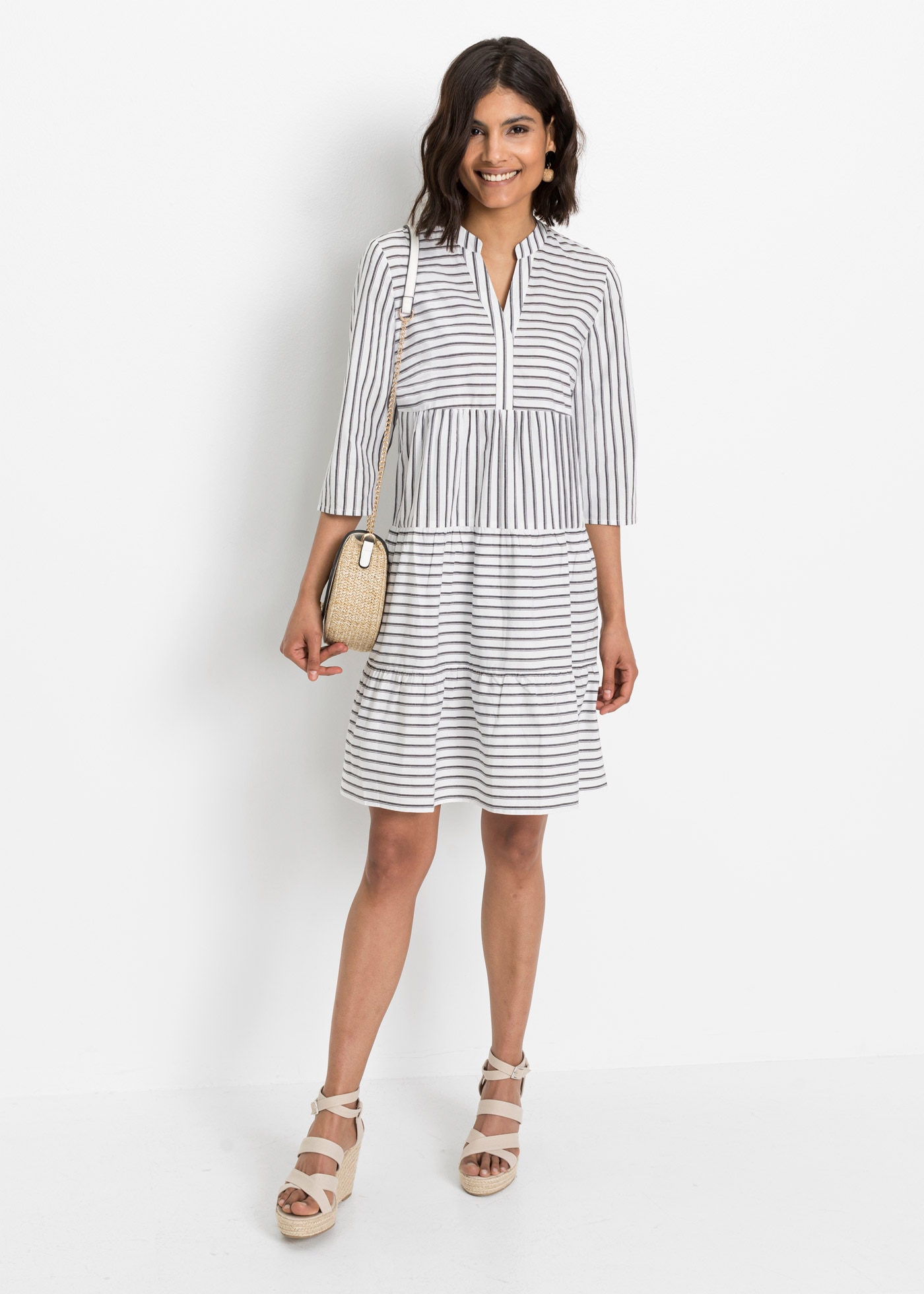 bonprix Tunikakleid für Frühling und Sommer, aus Baumwolle, A-Linien-Passform