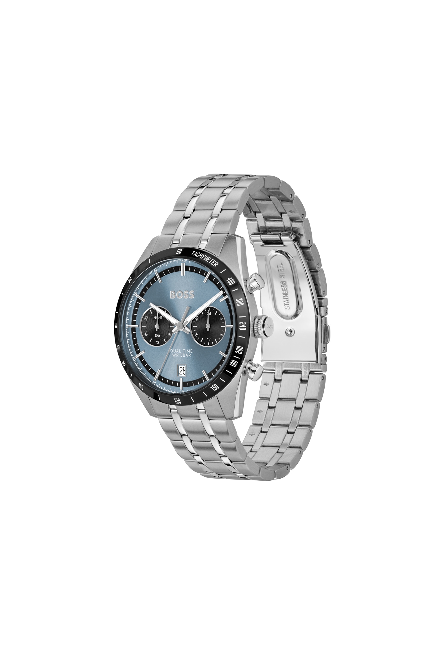 BOSS Multifunktionsuhr »TOURMASTER« Quarzuhr, Armbanduhr, Herrenuhr, Edelstahlarmband, analog, Tag