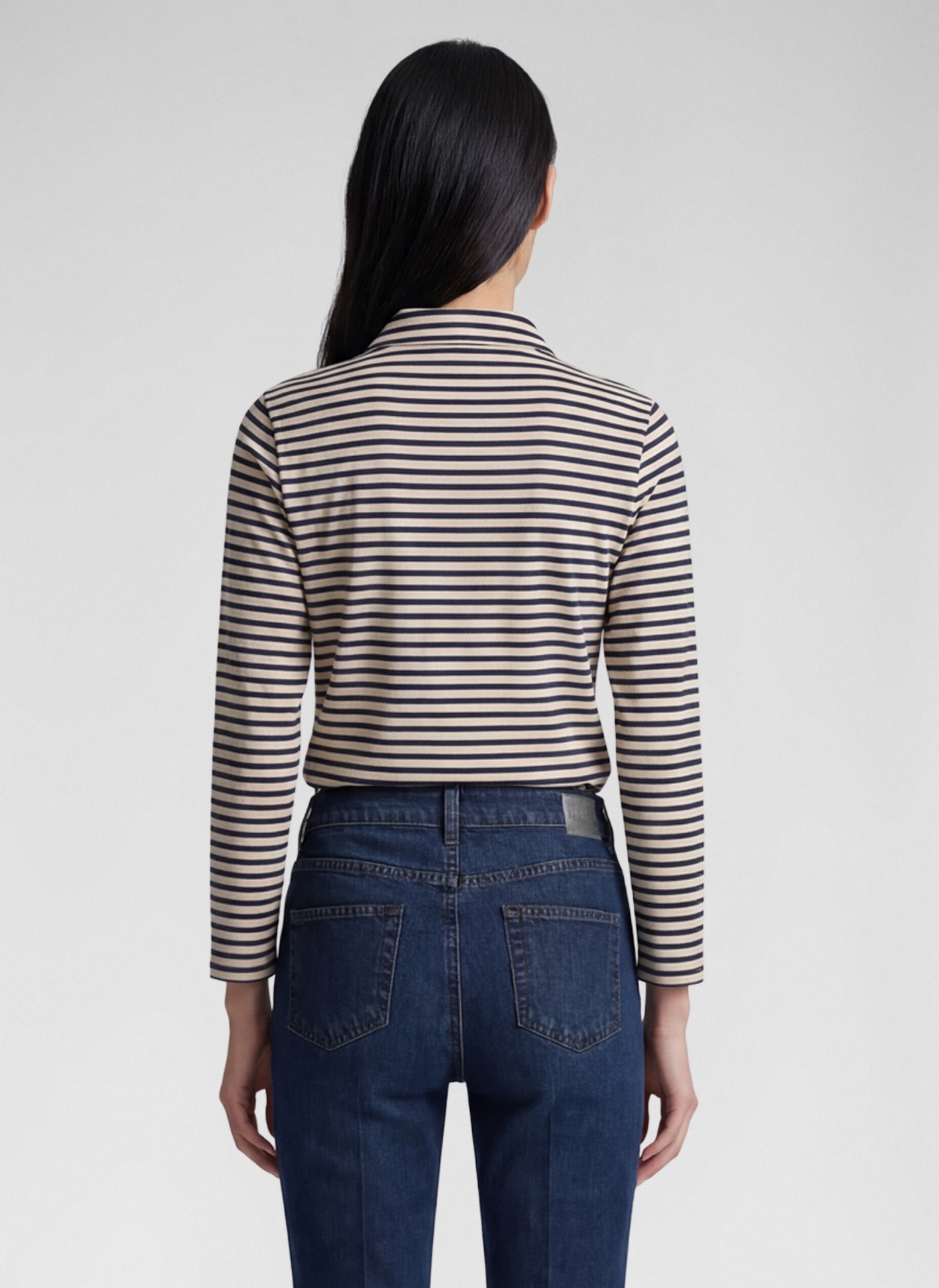 Rabe 3/4-Arm-Shirt im Streifen-Look und mit Hemdblusenkragen