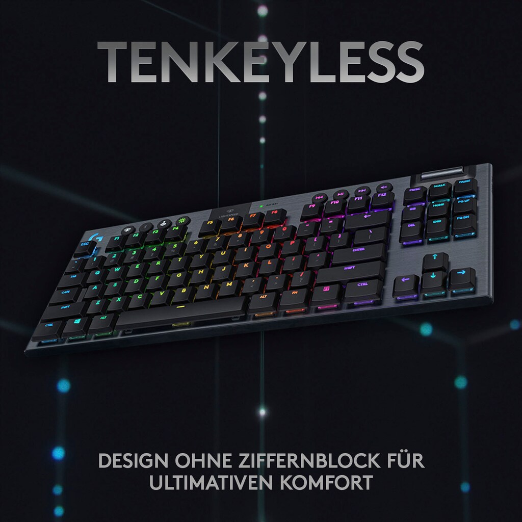 Logitech Gaming-Tastatur »G915 TKL Tenkeyless LIGHTSPEED«, (Multimedia-Tasten-Fn-Tasten-USB-Anschluss)