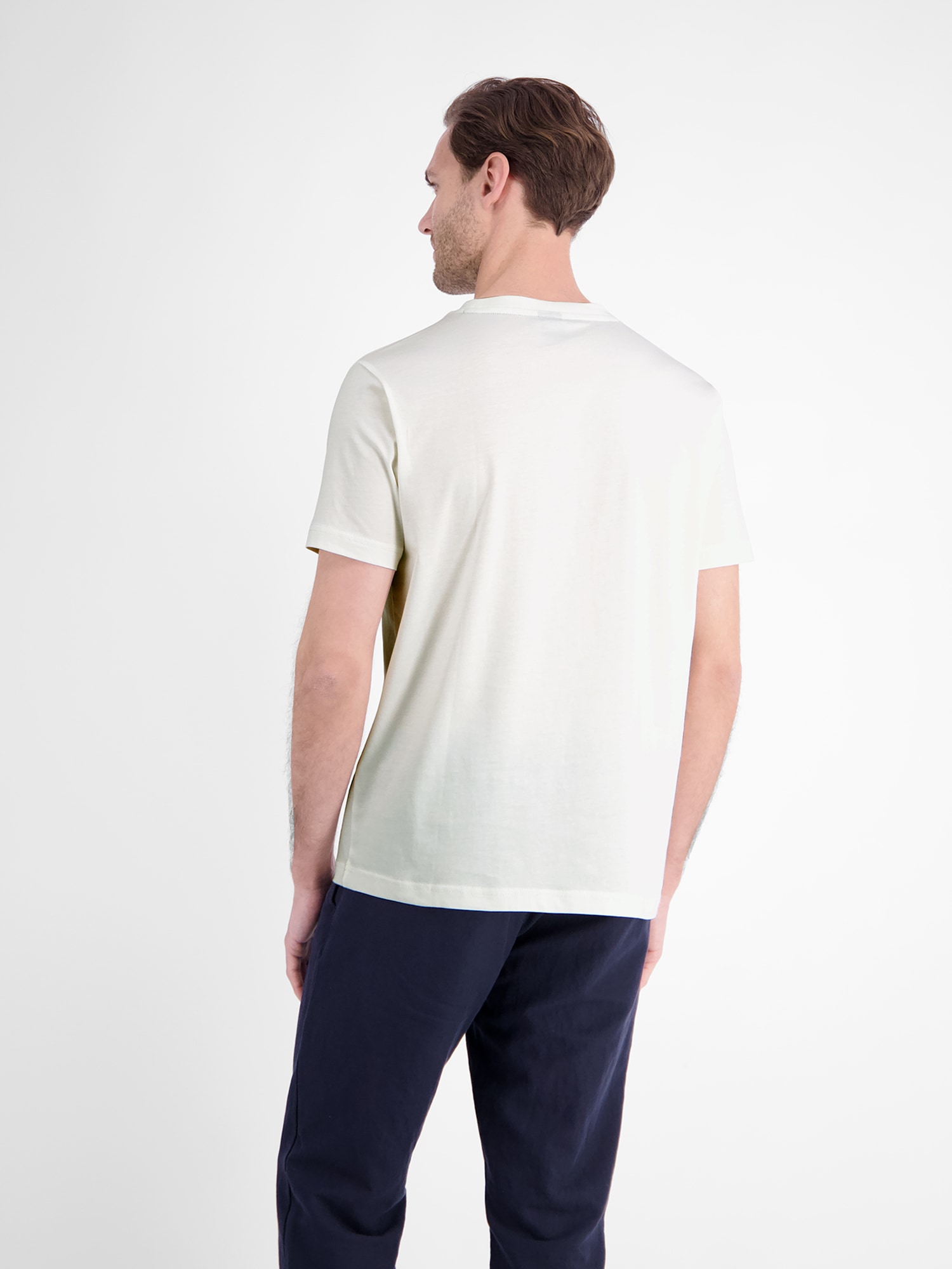 LERROS T-Shirt »Lässiges, unifarbenes T-Shirt aus reiner Baumwolle mit Print«