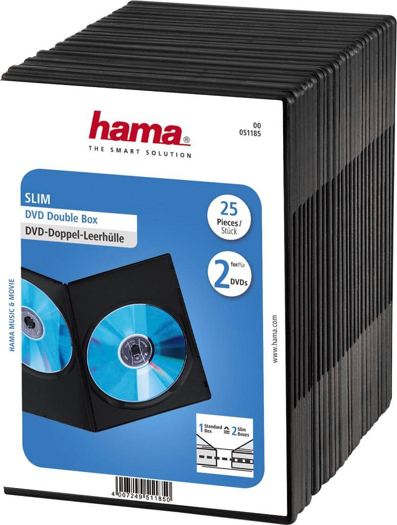 Hama DVD-Hülle »DVD-Doppel-Leerhülle Slim, 25er-Pack, Schwarz, DVD Hülle«