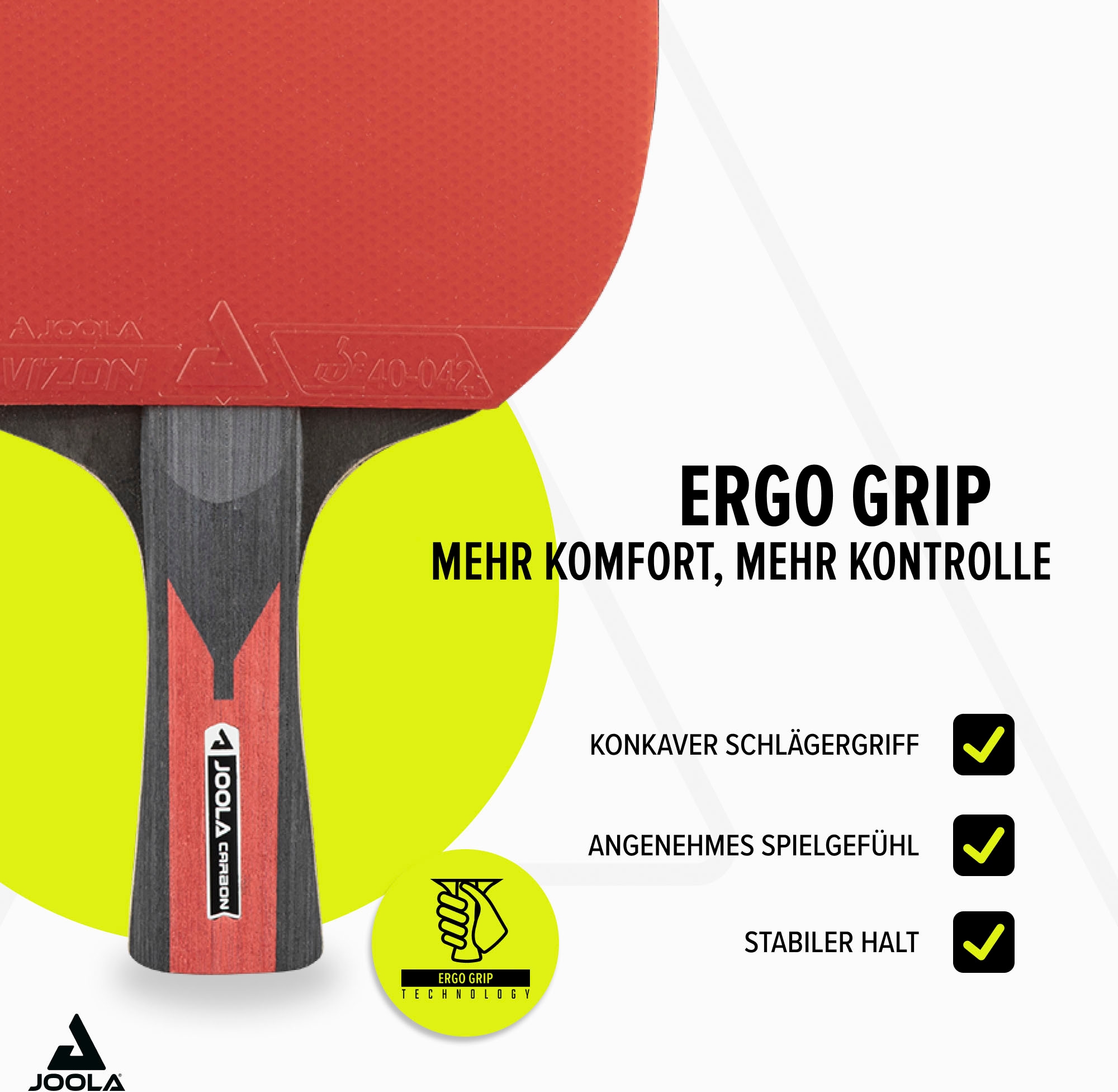Joola Tischtennisschläger »TT-BAT Carbon Speed«, (Set, mit Bällen-mit Schlägerhülle)