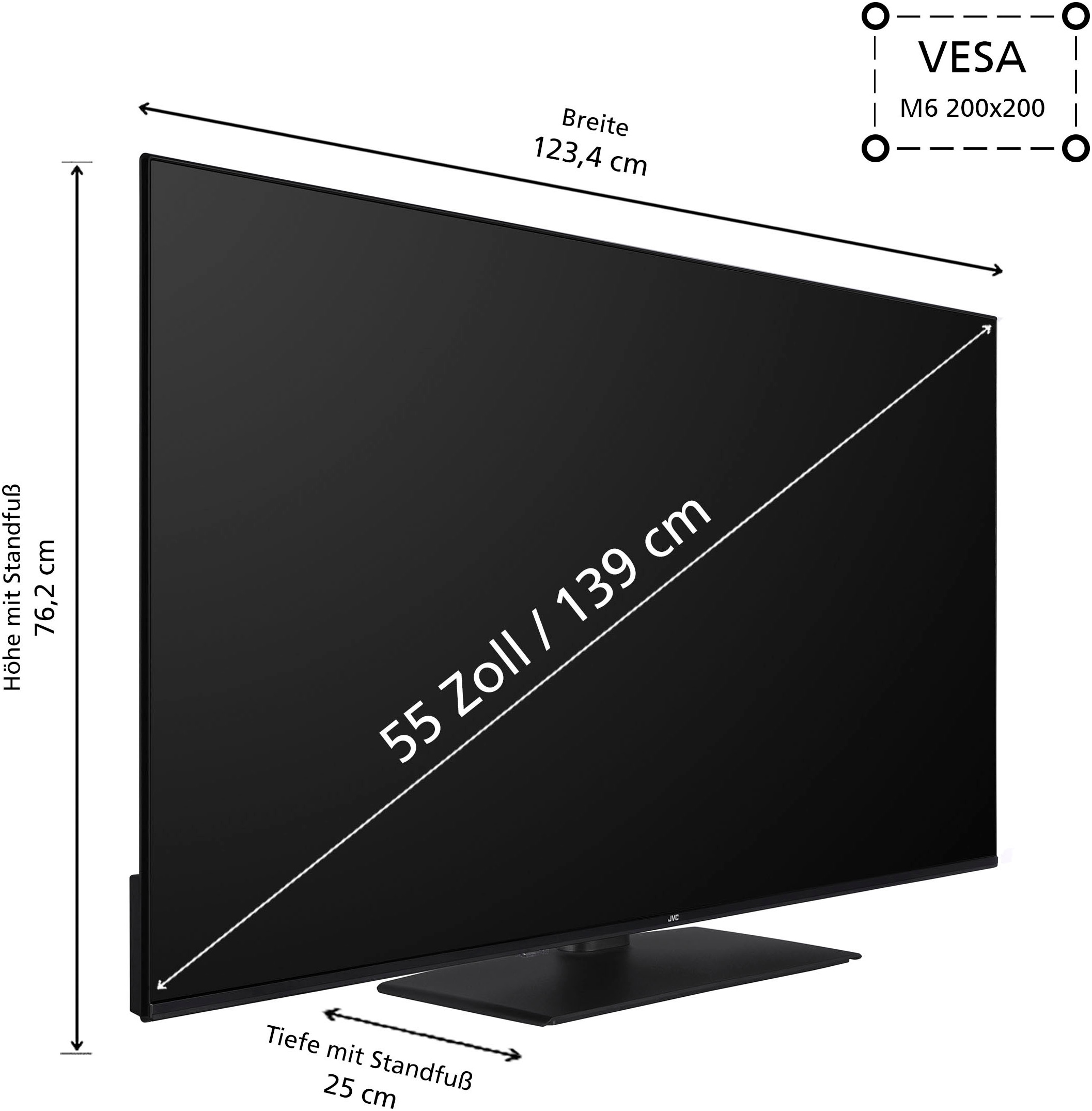 JVC QLED-Fernseher, 139 cm/55 Zoll, 4K Ultra HD, Smart-TV