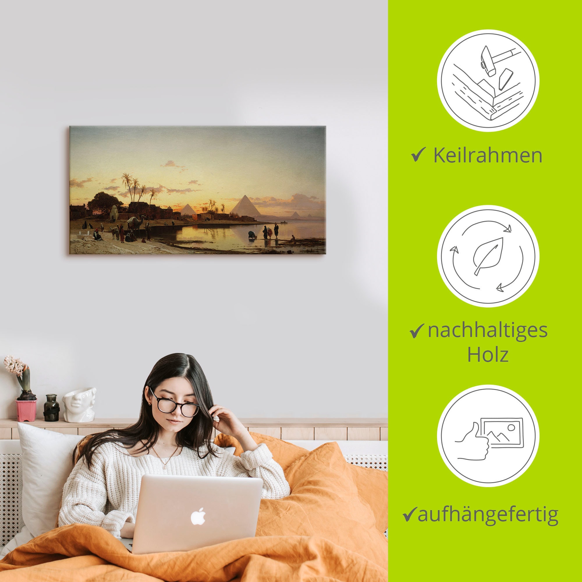 Artland Wandbild »Sonnenuntergang am Nil, Kairo.«, Afrika, (1 St.), als Leinwandbild, Poster in verschied. Größen