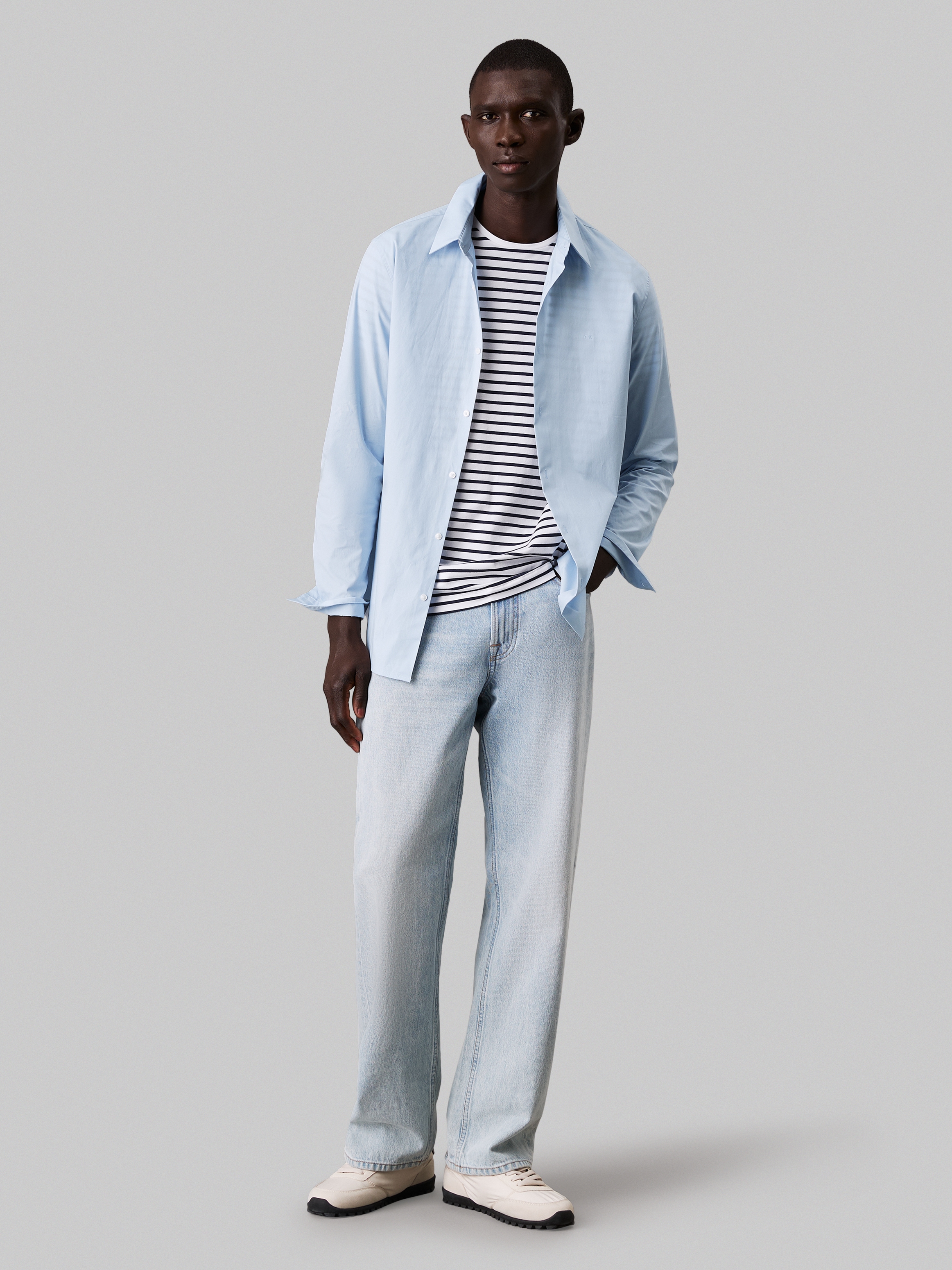 Calvin Klein Langarmhemd »LONG SLEEVE SOLID STRETCH SLIM SHIRT«, in Unifarbe