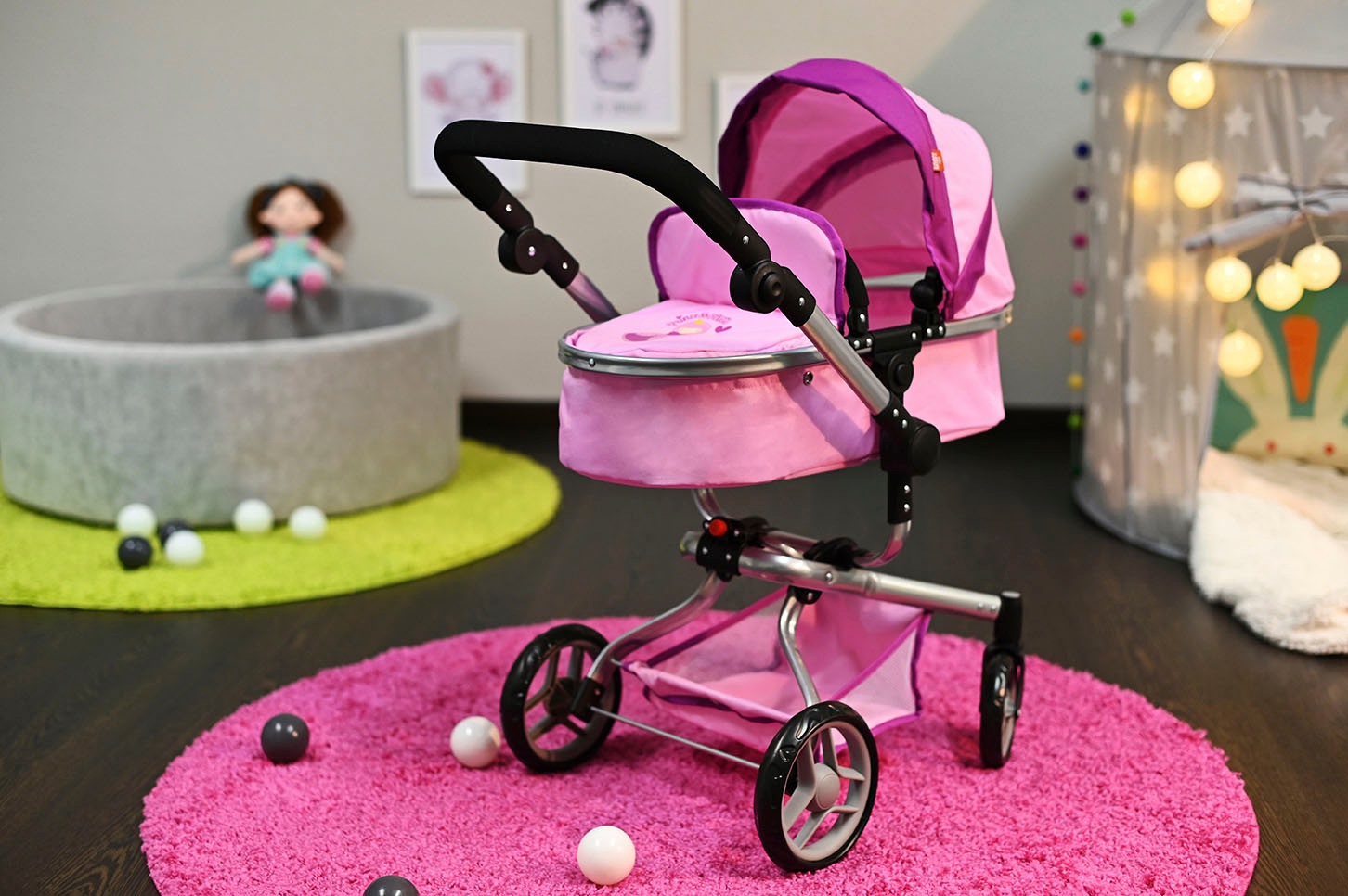 Knorrtoys® Kombi-Puppenwagen »Boonk, princess pink«, mit Wickeltasche