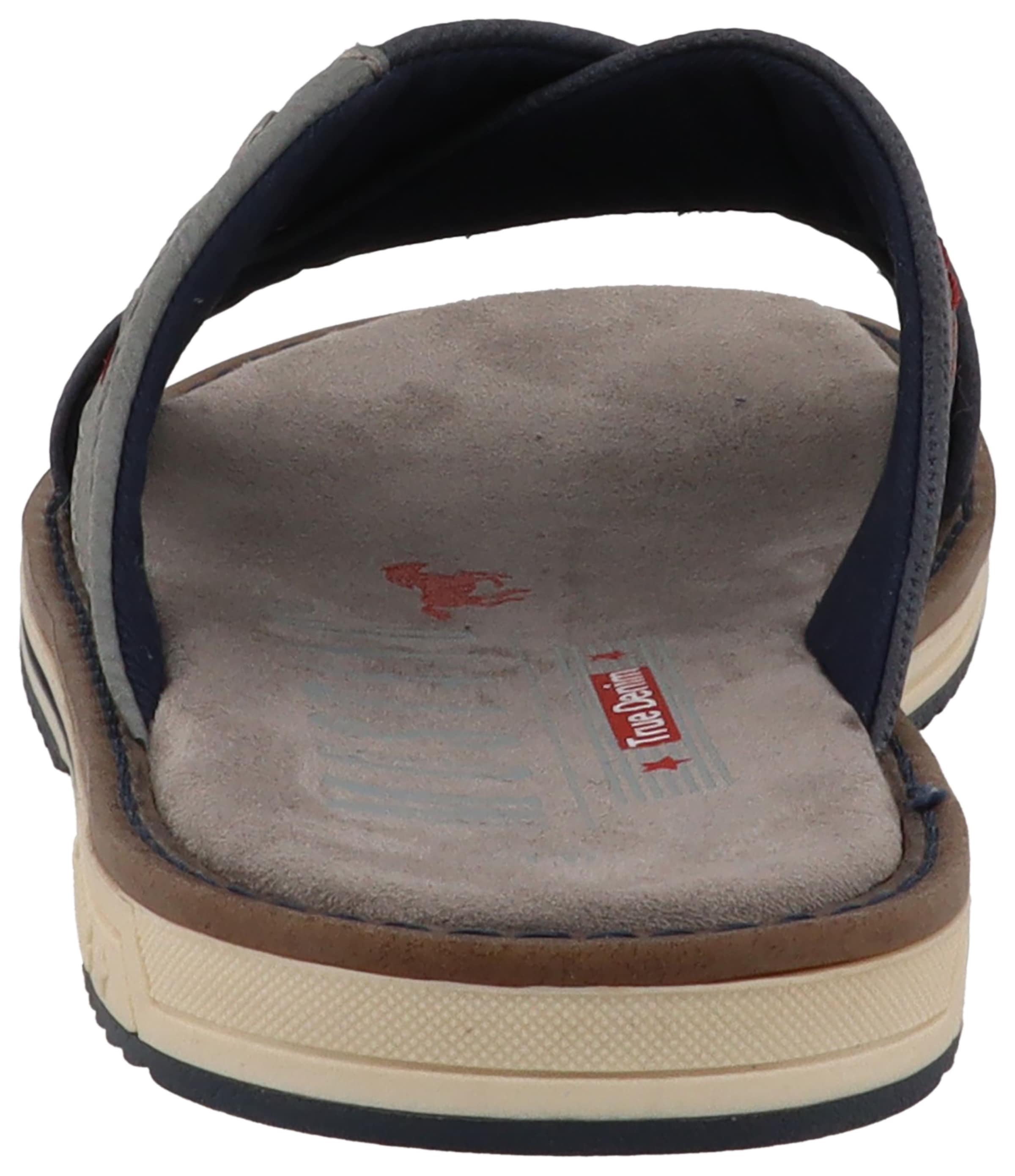 Mustang Shoes Pantolette »Agostino«  Schlupfschuh, Sommerschuh mit modischer Kontrastnaht