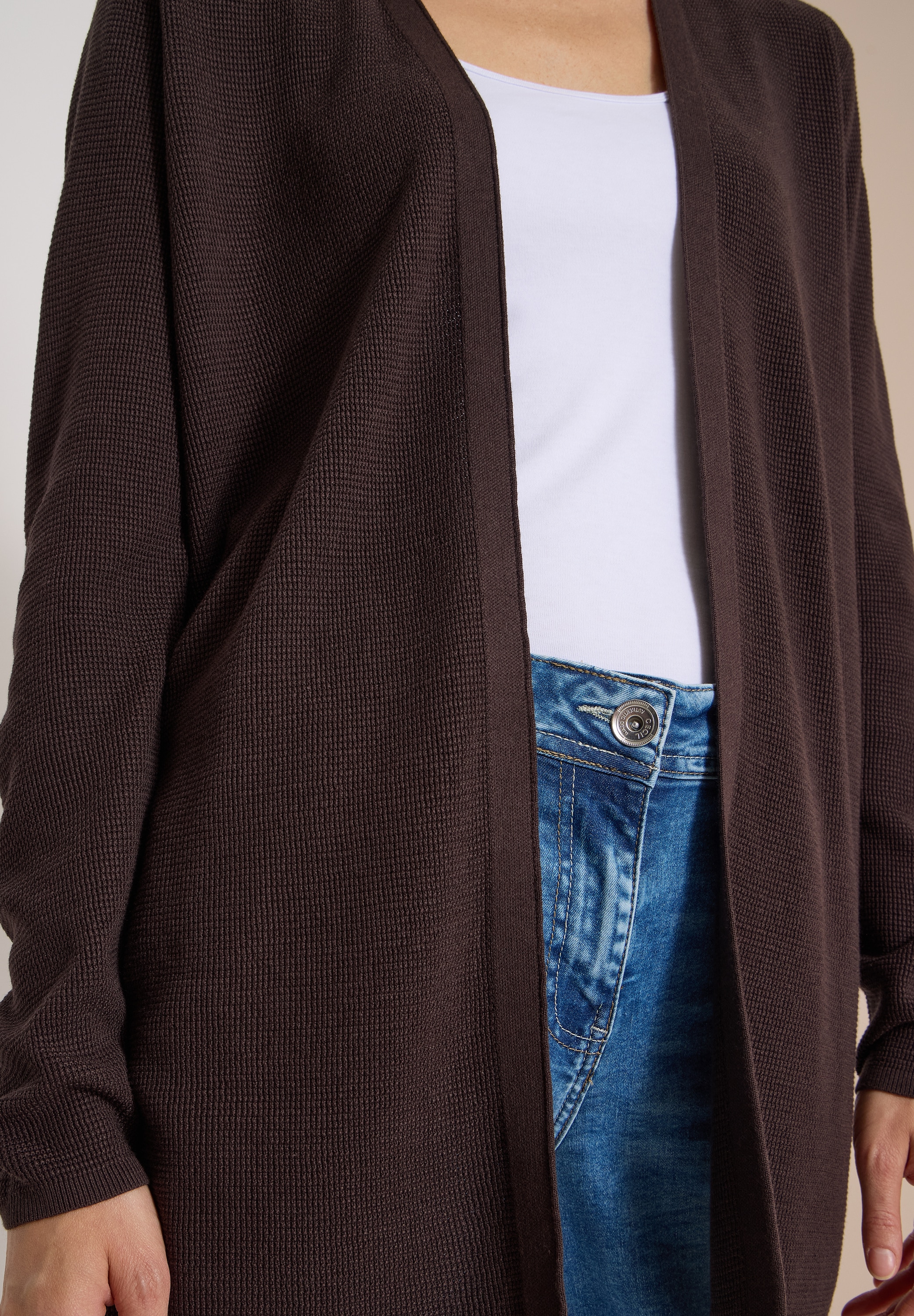 Cecil Longstrickjacke Waffelstrukturmuster