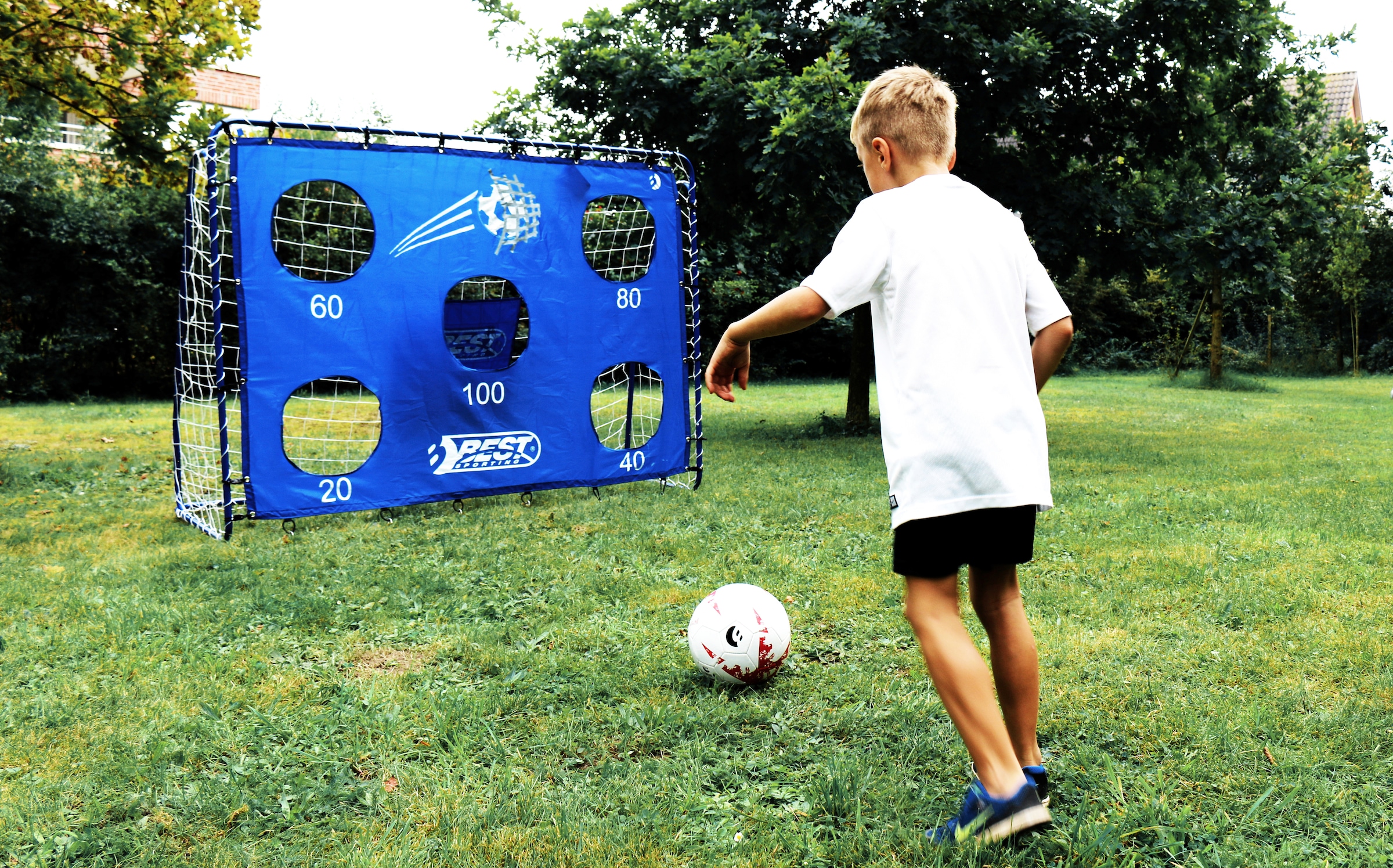 Best Sporting Fußballtor »mit Torwand 5 Schusslöcher«, (Set), sehr stabil, 213x152 cm