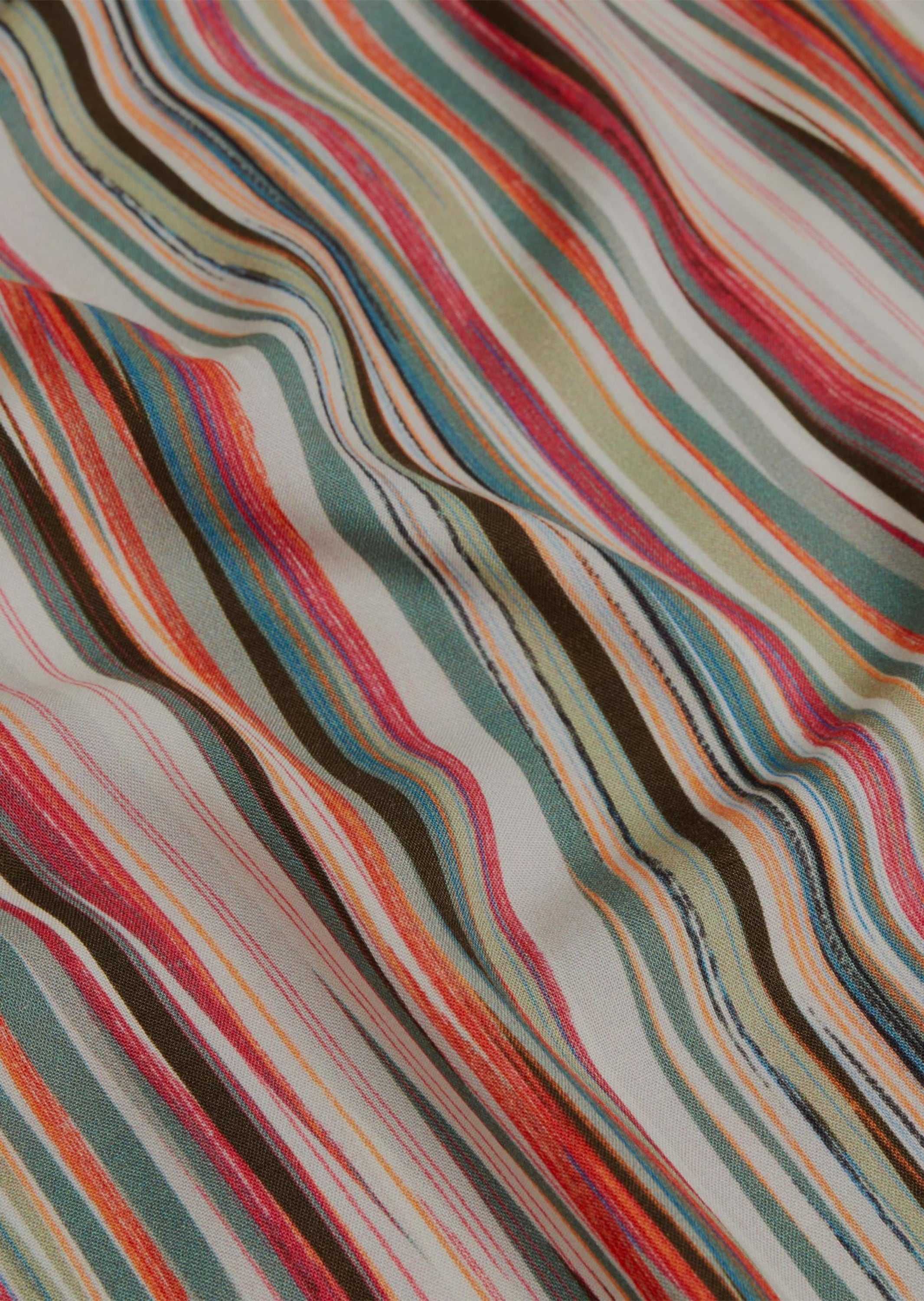 GOLDNER Druckbluse »Streifenbluse mit Halbarm, überschnittene Schulter« Ohne