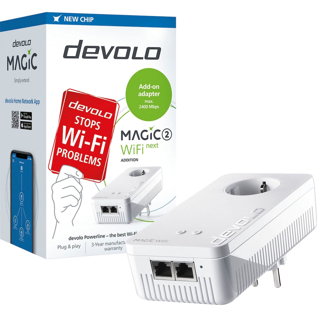 DEVOLO Netzwerk-Adapter »Magic 2 WiFi ac Next Ergänzung (2400Mbit, 2x LAN, Mesh)«