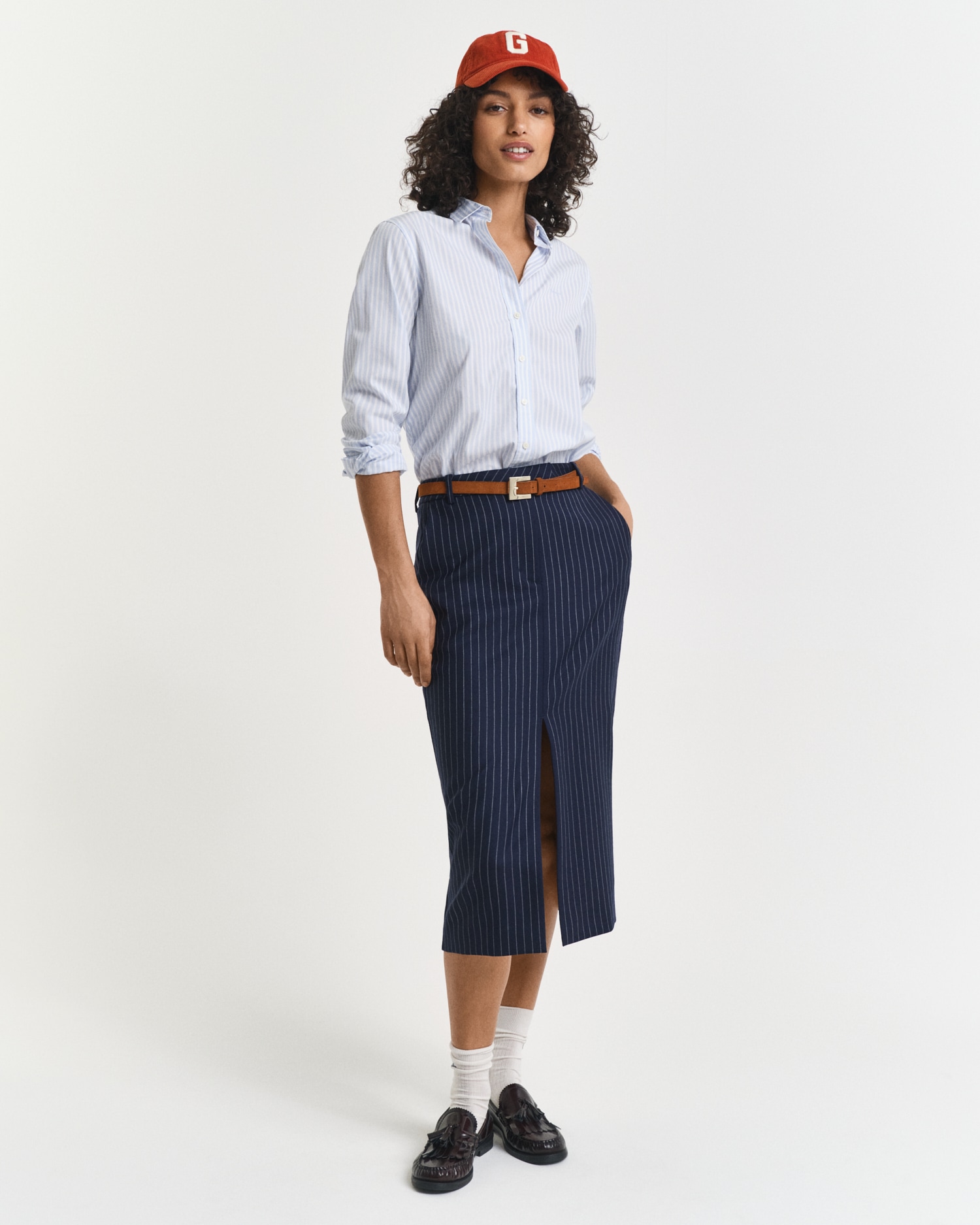 Gant Hemdbluse »REG POPLIN STRIPED SHIRT«, mit einer kleinen Logostickerei auf der Brust