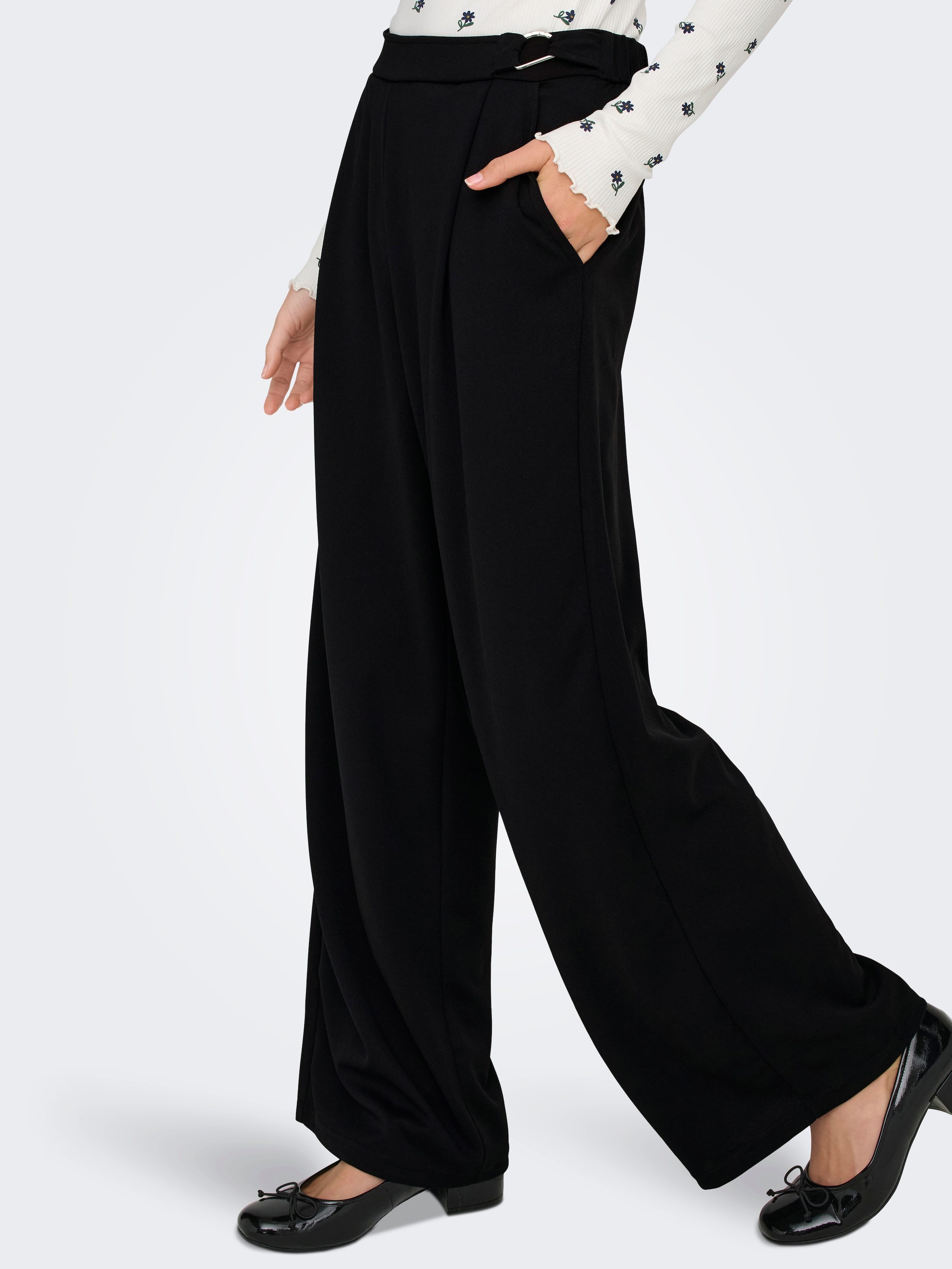 ONLY Anzughose »ONLSANIA LIFE WIDE BUCKLE PANT JRS«  Materialmix