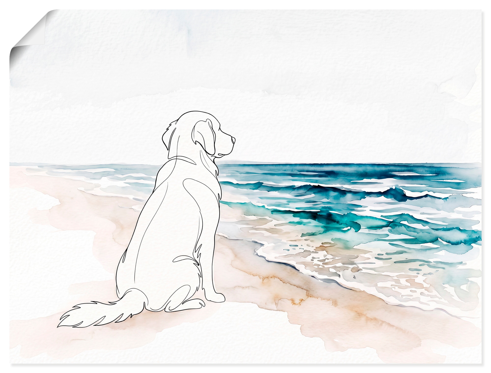 OTTO home Wandbild »Hund am Meer« Hundebilder 1 Stk. tlg. als Poster oder Leinwandbild in versch. Größen