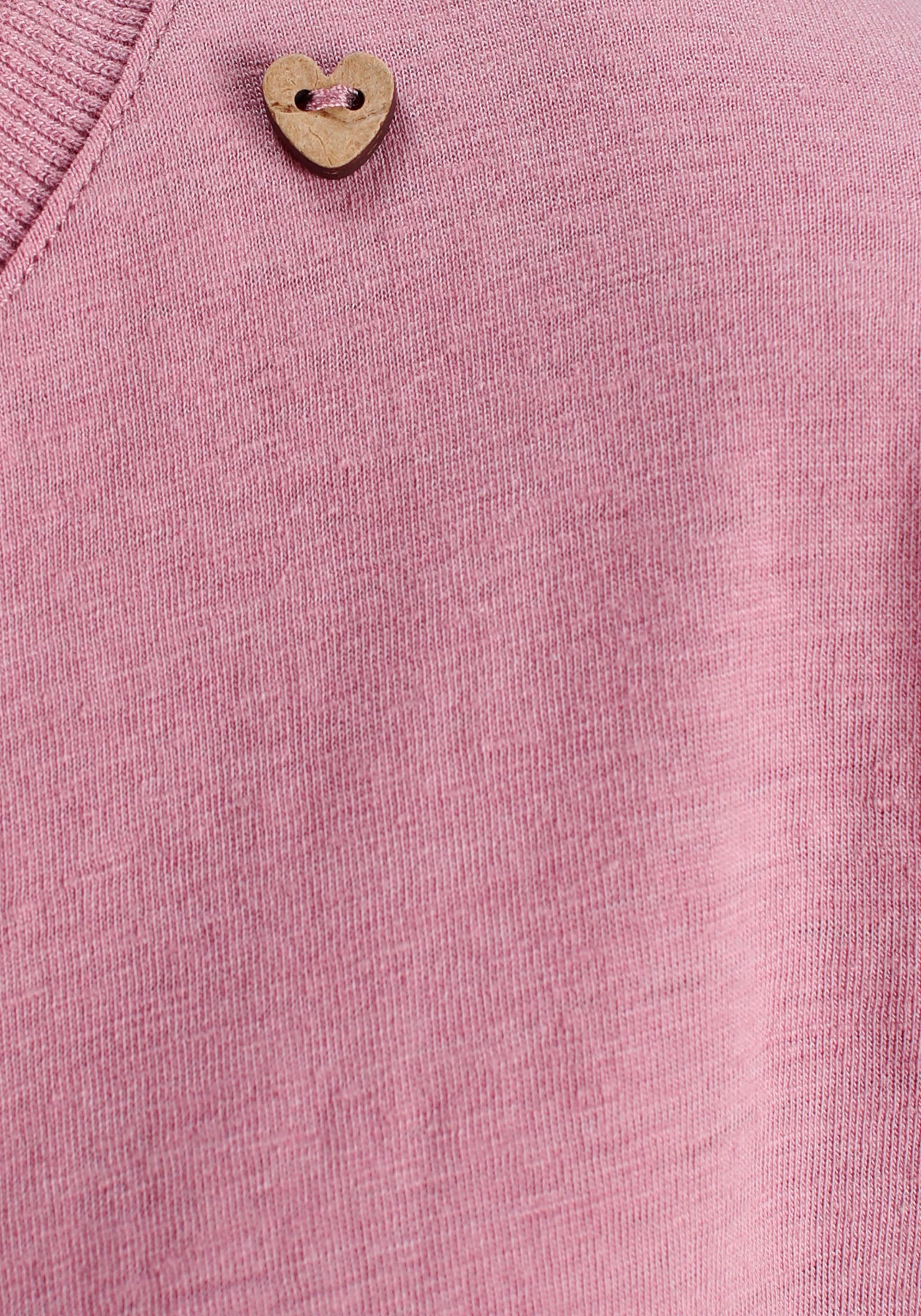 Ragwear Langarmshirt »RAG Longsleeve SHIMONA O PRINTED«, mit Frontdruck und Zierknopf, hinten länger geschnitten