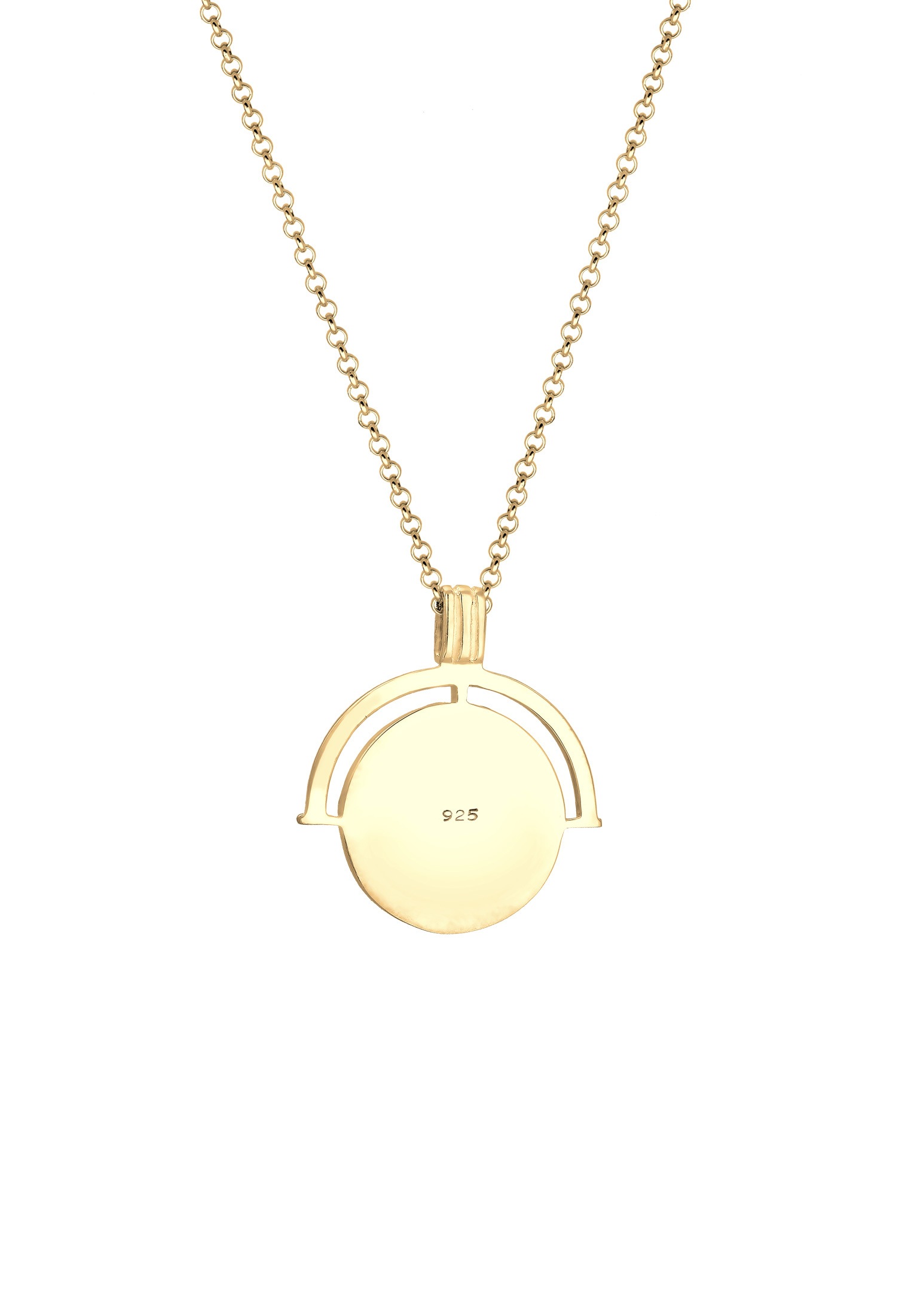 Elli Kette mit Anhänger »Halskette Astro Plättchen 925 Sterling Silber vergoldet«