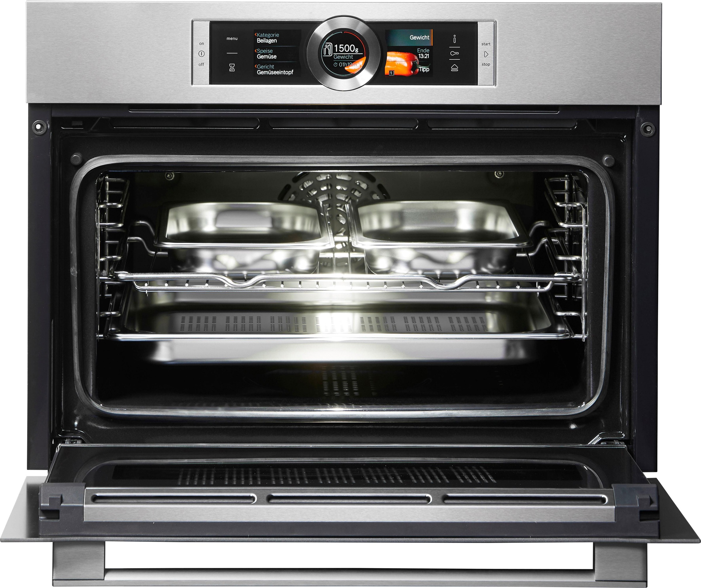 BOSCH Dampfbackofen 8 »CSG636BS3«, mit Teleskopauszug nachrüstbar, ecoClean Direct, mit softClose