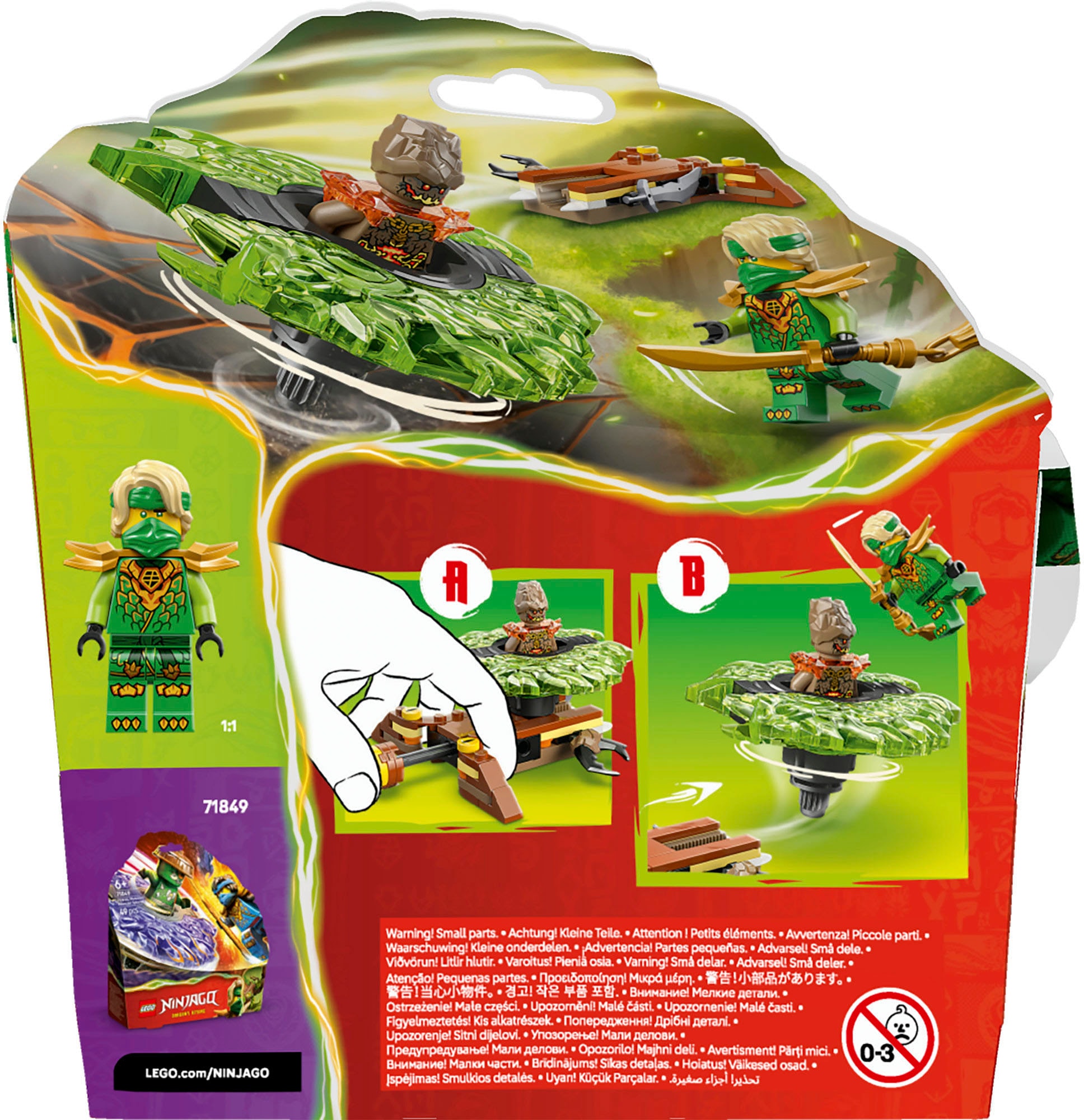 LEGO® Konstruktionsspielsteine »Lloyd vs. Erdmonster-Spinner (71850), LEGO Ninjago«