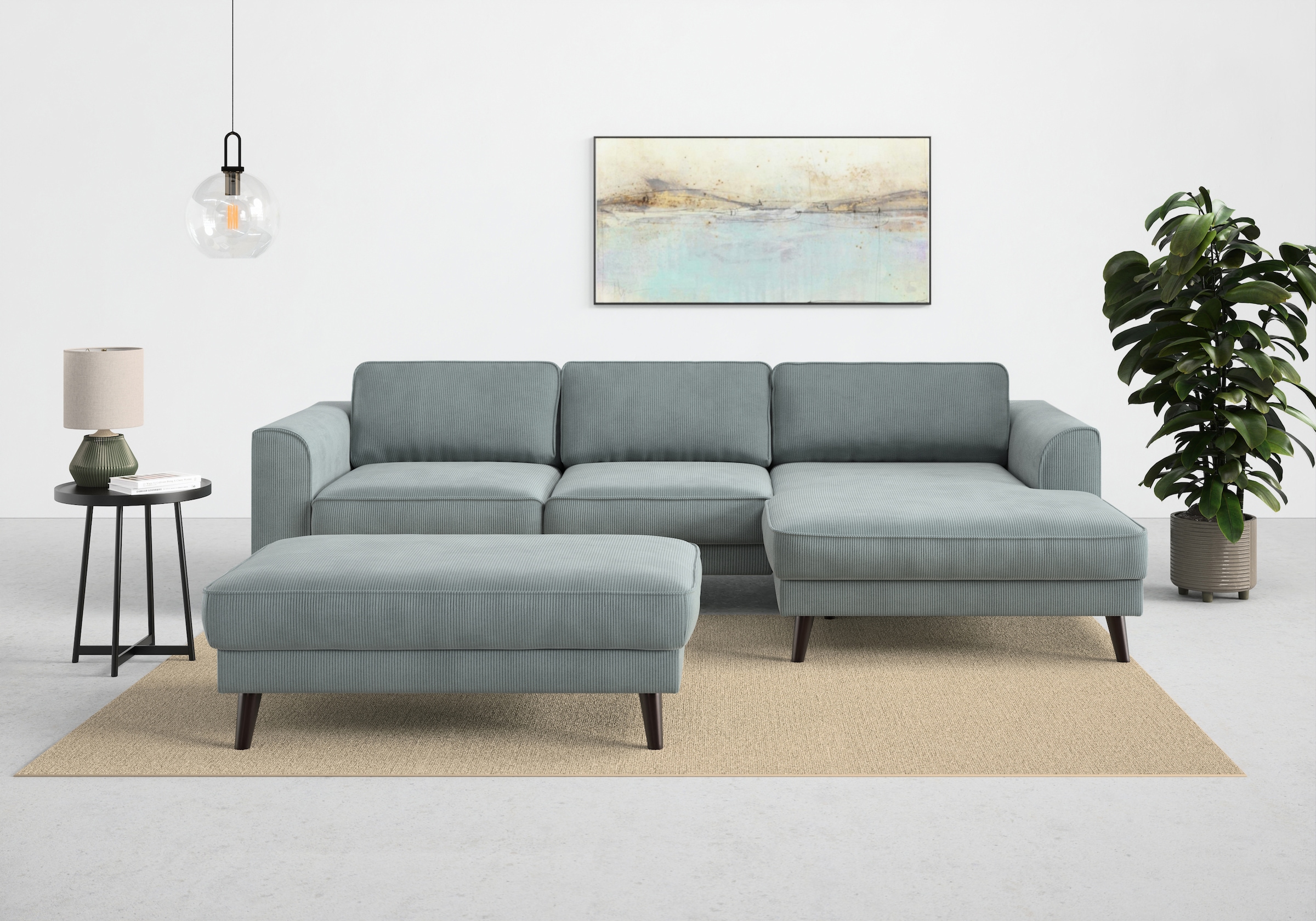 TRENDMANUFAKTUR Ecksofa »Lumber Jack, elegantes Designsofa, L-Form«, wahlweise mit Bettfunktion u. Bettkasten