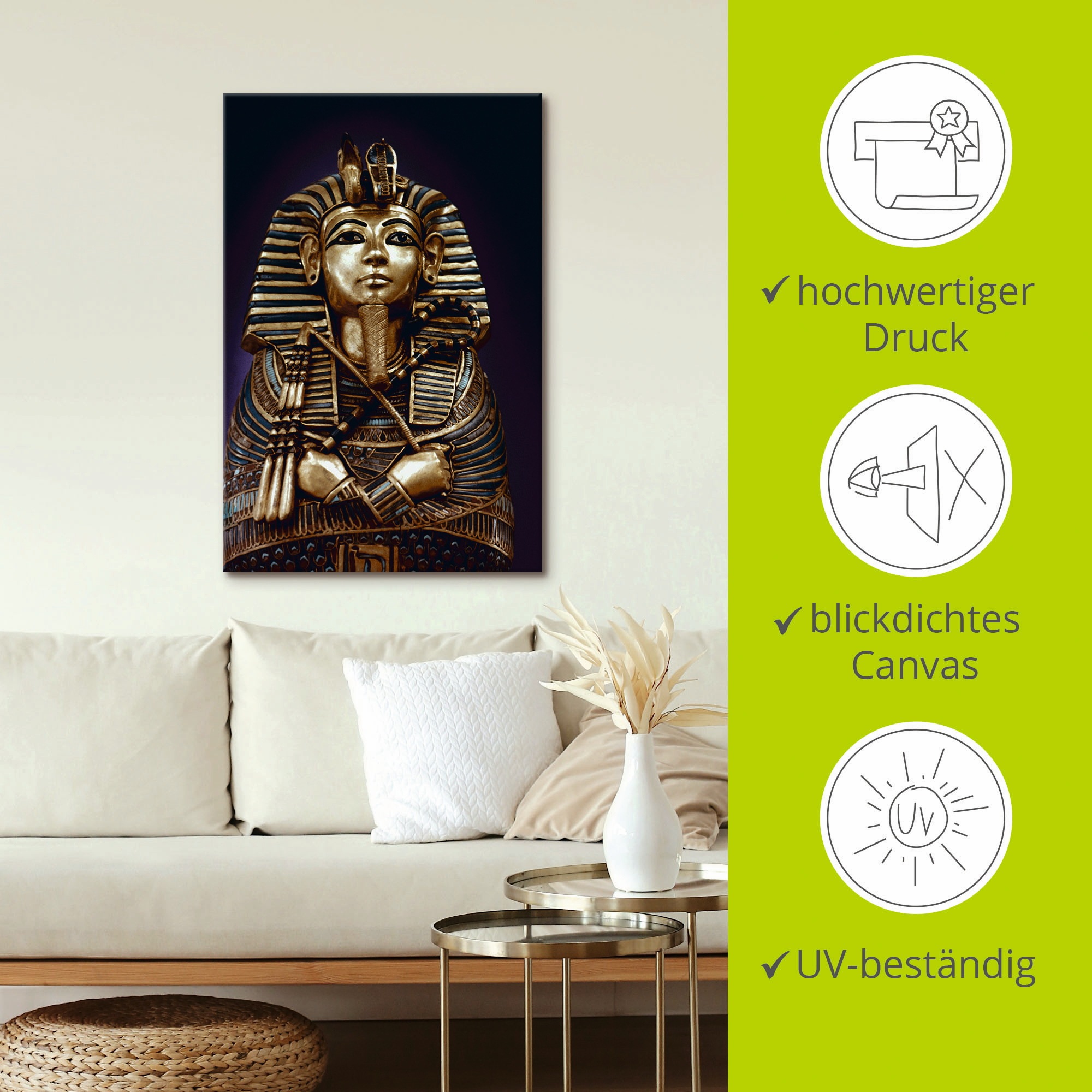 Artland Wandbild »Grabbüste von König Tutanchamun« Menschen 1 Stk. tlg. als Leinwandbild, Poster in verschied. Größen