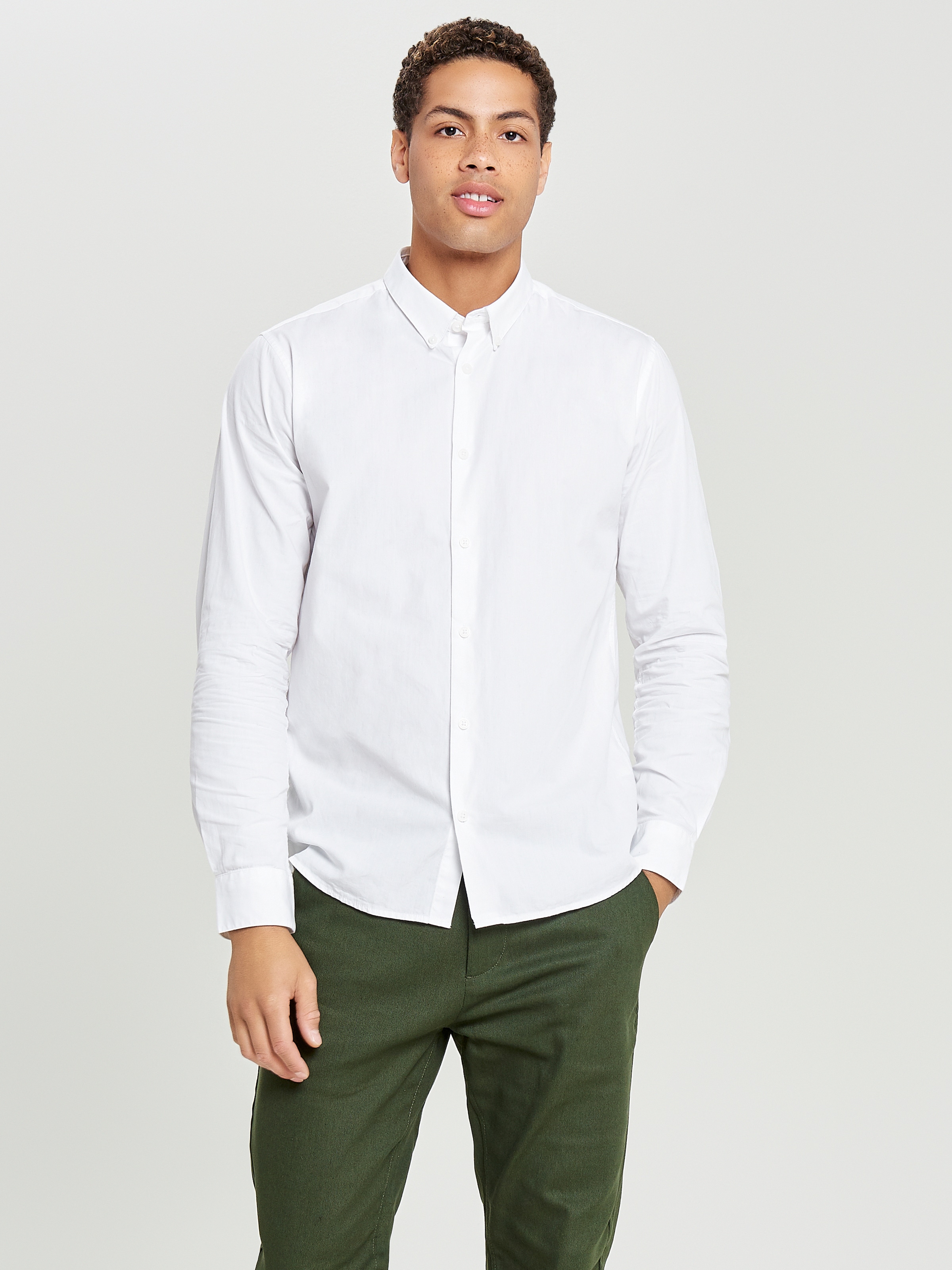 ONLY & SONS Langarmhemd »ONSPOPLIN BTN DOWN SHIRT LS NOOS« Baumwolle, slim fit