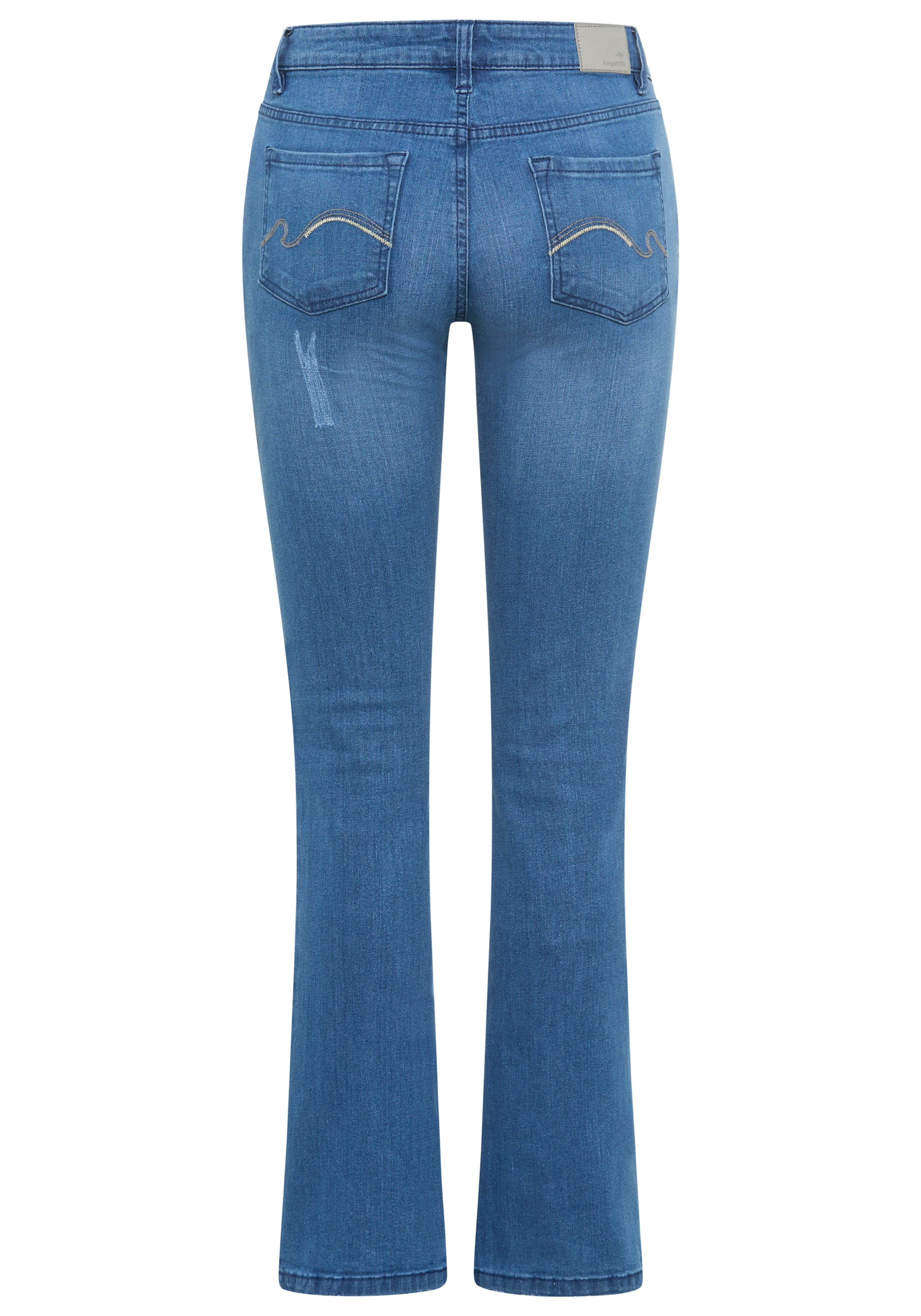 KangaROOS 5-Pocket-Jeans ausgestellte Beinform,  Used-Waschung,  normale Leibhöhe