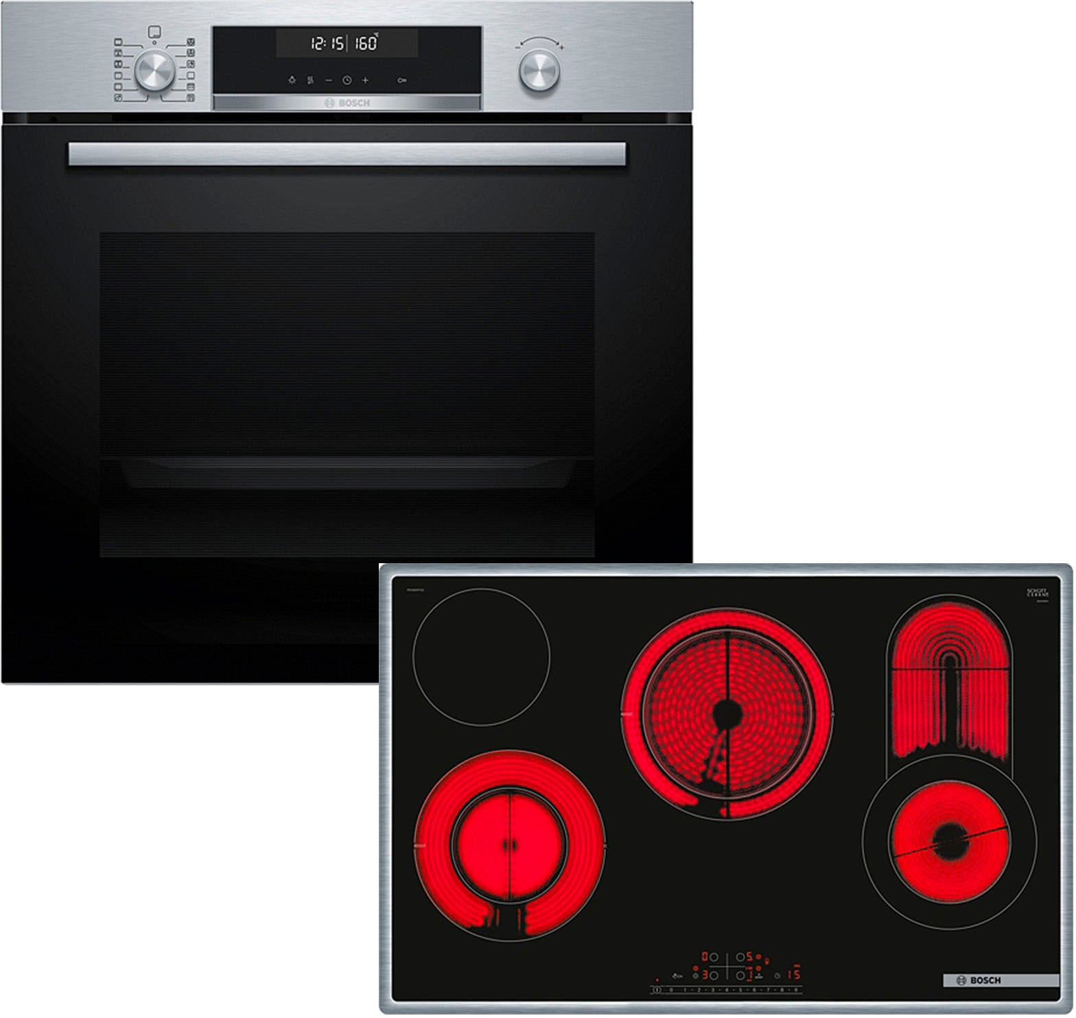 BOSCH Backofen-Set »HBD672LS82«, mit Teleskopauszug nachrüstbar, Pyrolyse-Selbstreinigung, AirFry-Funktion