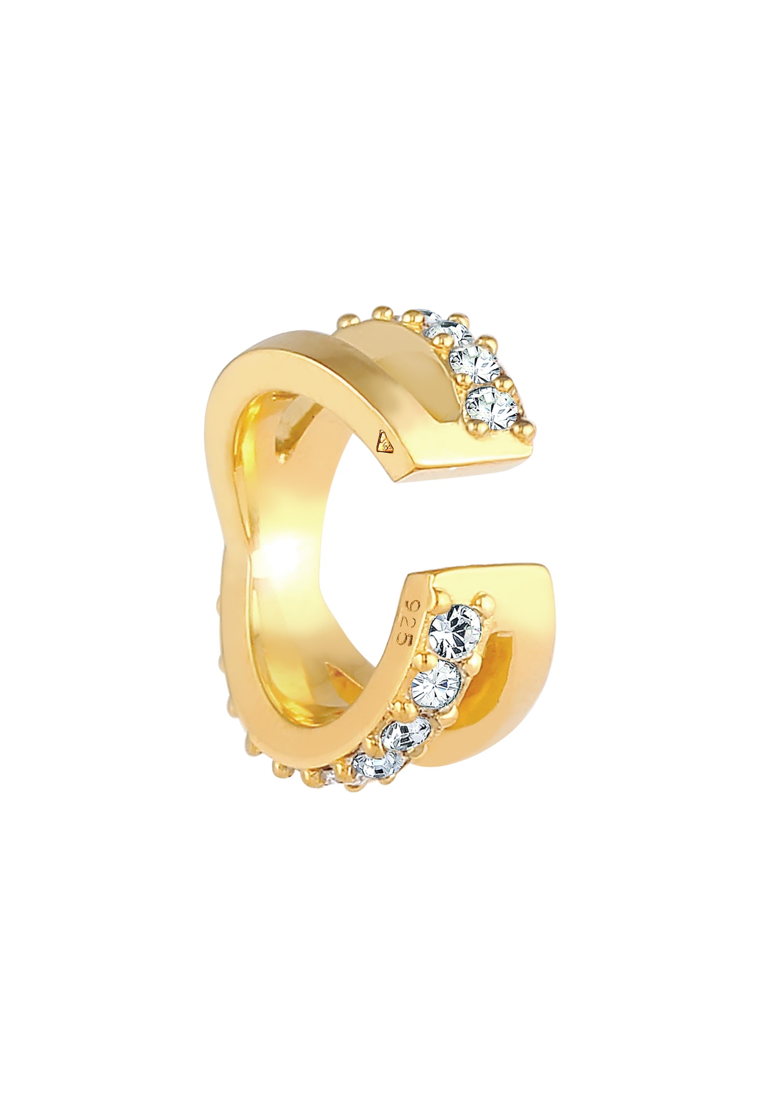 Elli Ohrklemme »Ohrringe Earcuff Gekreuzt Kristalle 925 Silber«