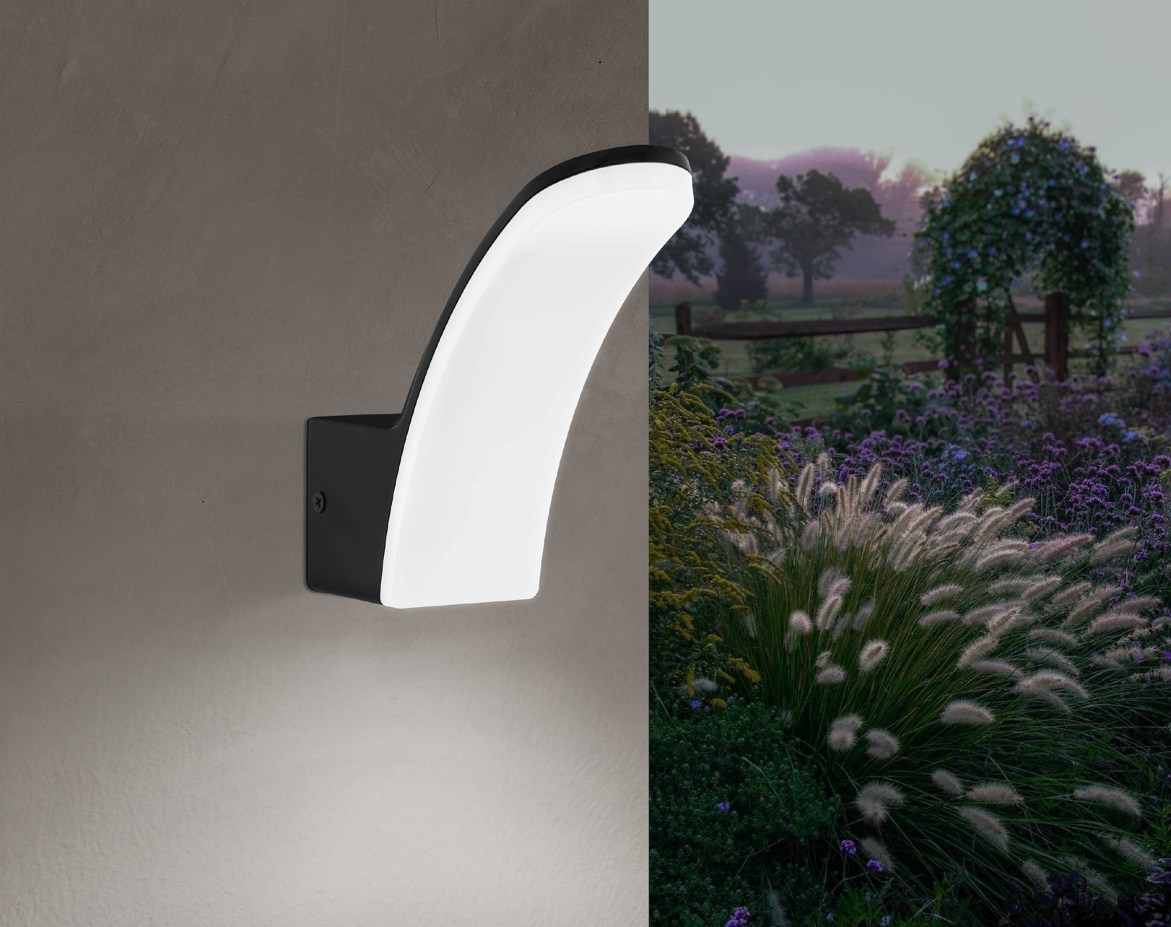 EGLO Wandleuchte »Fiumicino Außen-Wandlampe, Außenleuchte, Alu und Kunststoff, IP44« LED-Modul 1 Stk. Warmweiß Wand-/Deckenleuchte - L7 x H18 x AL19 cm - schwarz - 11,5W inkl.