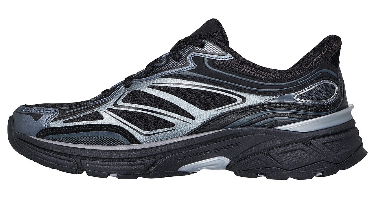 Skechers Slip-On Sneaker »STAMINA SPORT«, Retro Sneaker, Schnürschuh mit Metallic-Besätzen