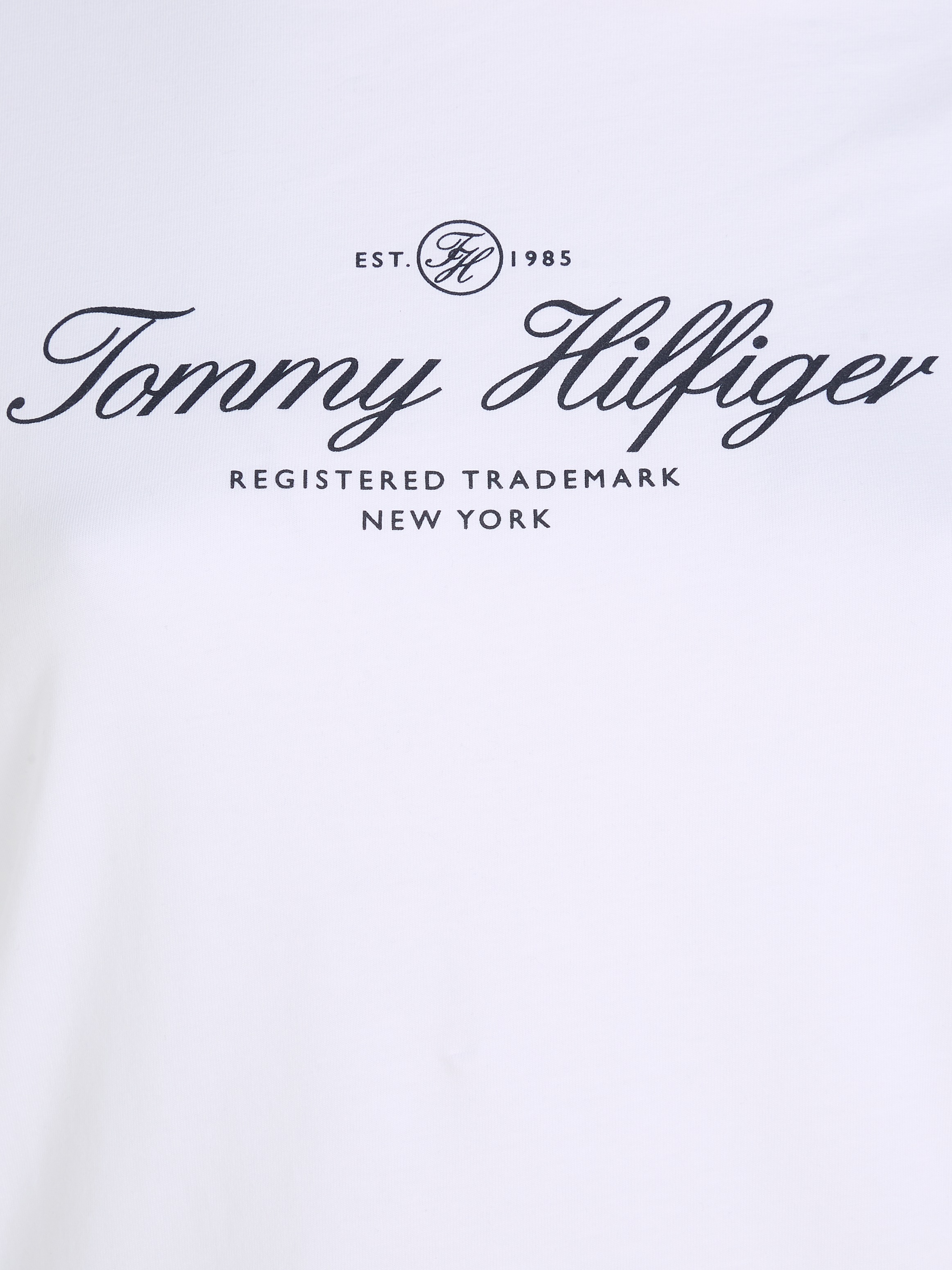 Tommy Hilfiger Curve Langarmshirt »CRV SLIM SIZE 3/4SLV«, OPN Hilfiger Signature SIGNATURE PLUS Logo-Schriftzug CURVE,mit NK bestellen OTTO bei Tommy