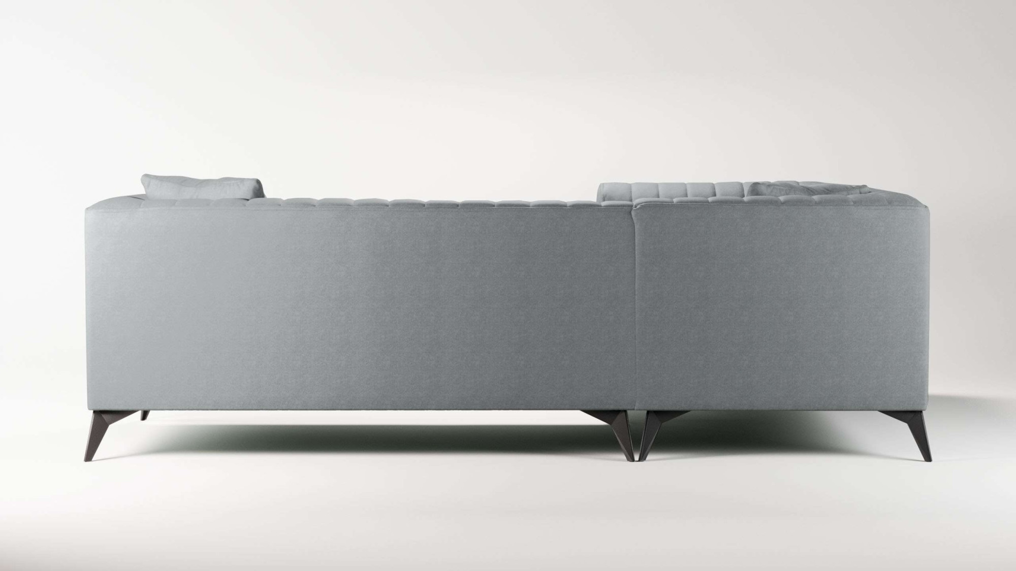 Places of Style Ecksofa »MATTHEW L-Form ideal für kleine Räume, Maße B/T/H: 240/167/74 cm«, elegantes Designsofa, Steppung im Rücken, incl. Zierkissen