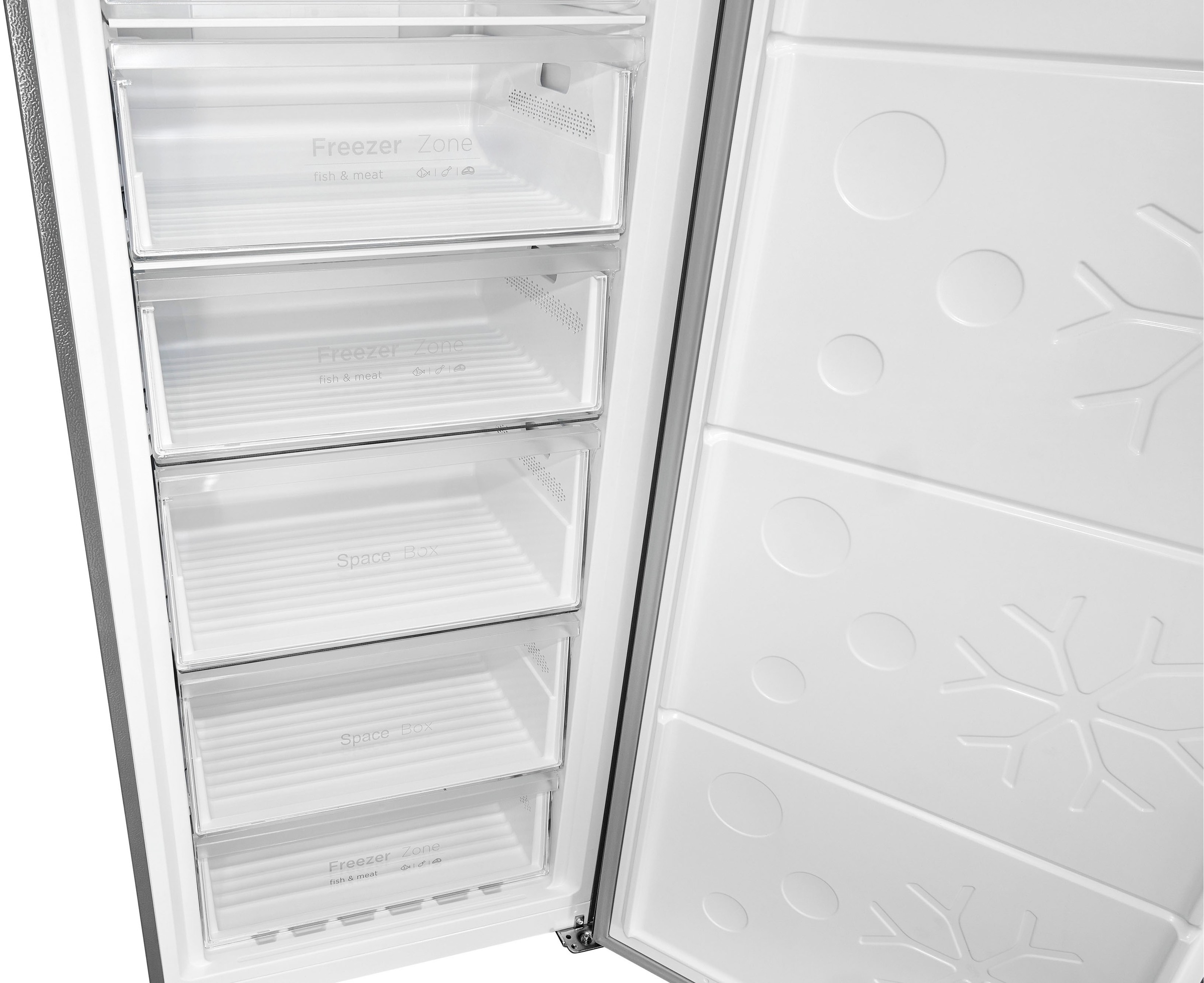 exquisit Gefrierschrank »GS380-NF-H-050D inoxlook«, 185,5 cm hoch, 71 cm breit, Türanschlag wechselbar