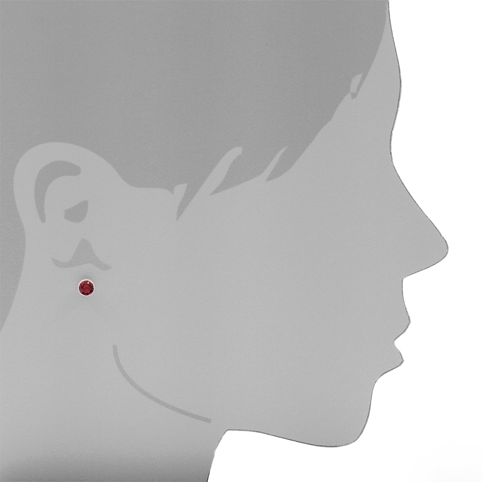 OSTSEE-SCHMUCK Paar Ohrstecker »- Classic 6 mm - Silber 925/000 - sy. Rubin«