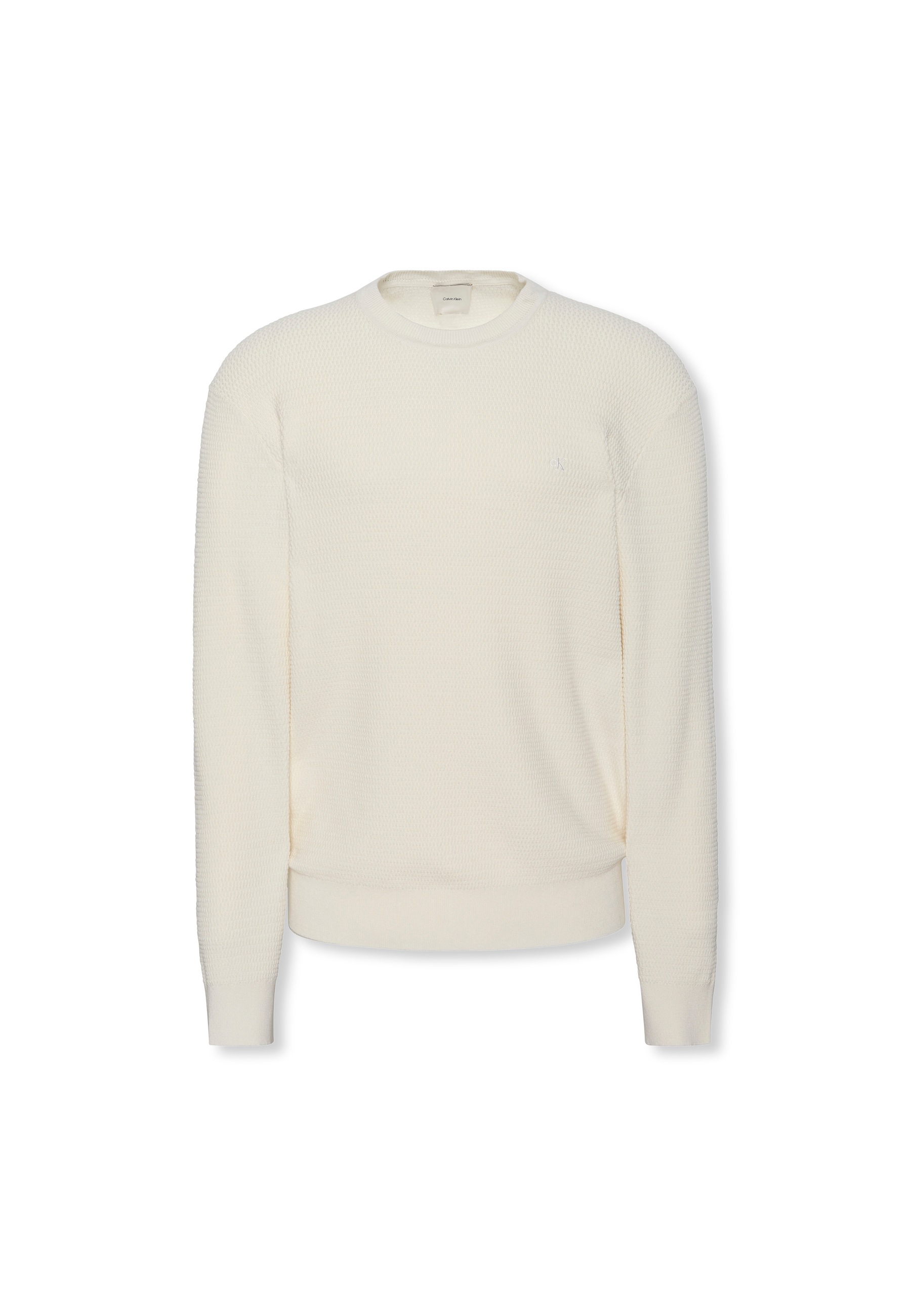 Calvin Klein Strickpullover »LS TXTR CTTN CRWNK S« Mit Rundhalsausschnitt