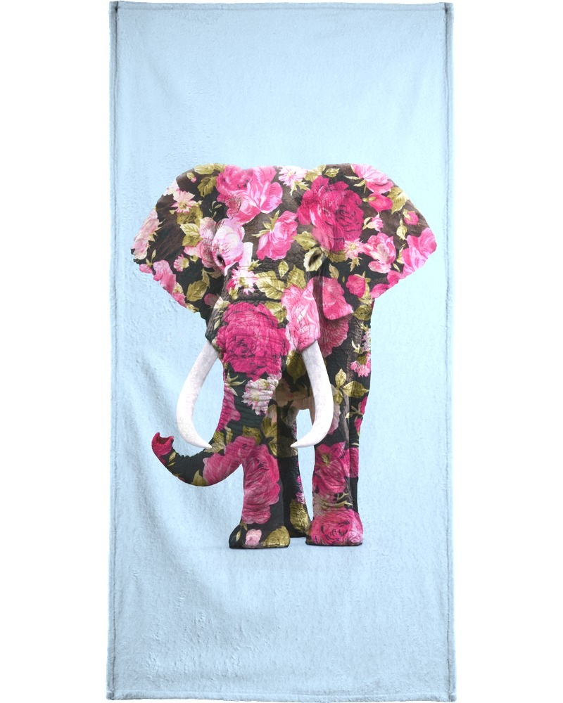 Juniqe Handtuch »Floral Elephant«, (1 St.), Weiche Frottee-Veloursqualität